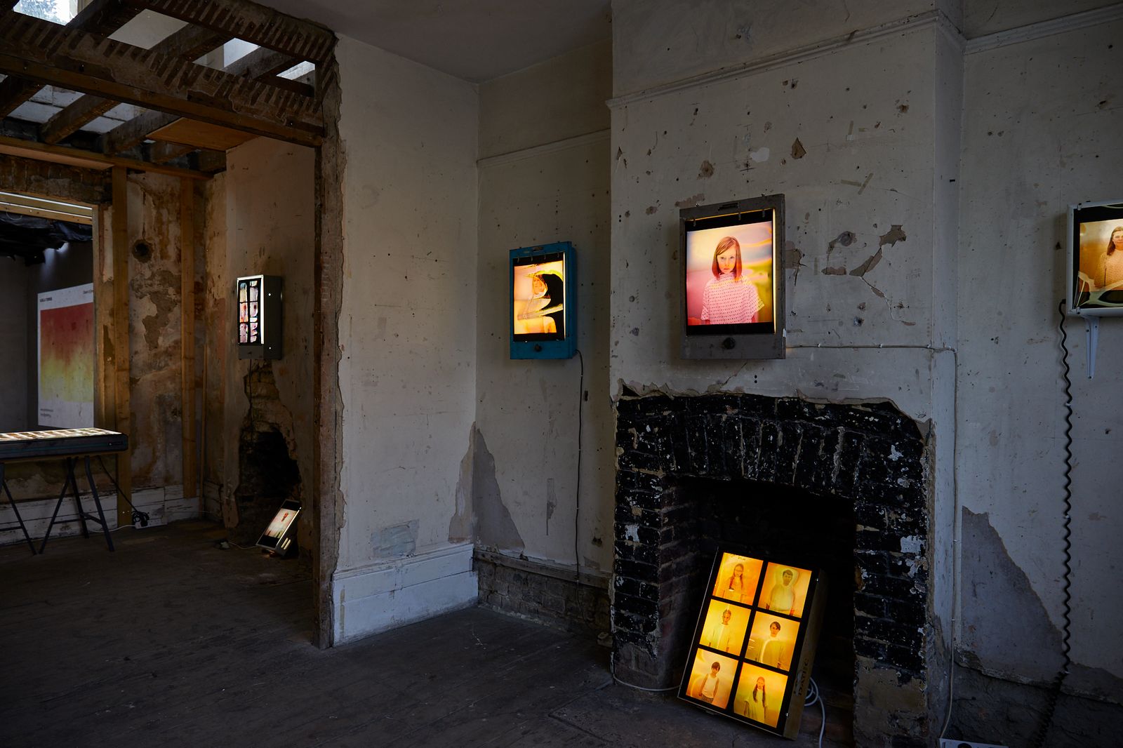 © Rhiannon Adam - Installation shot. View of space and work as shown on reclaimed hospital x-ray viewer.