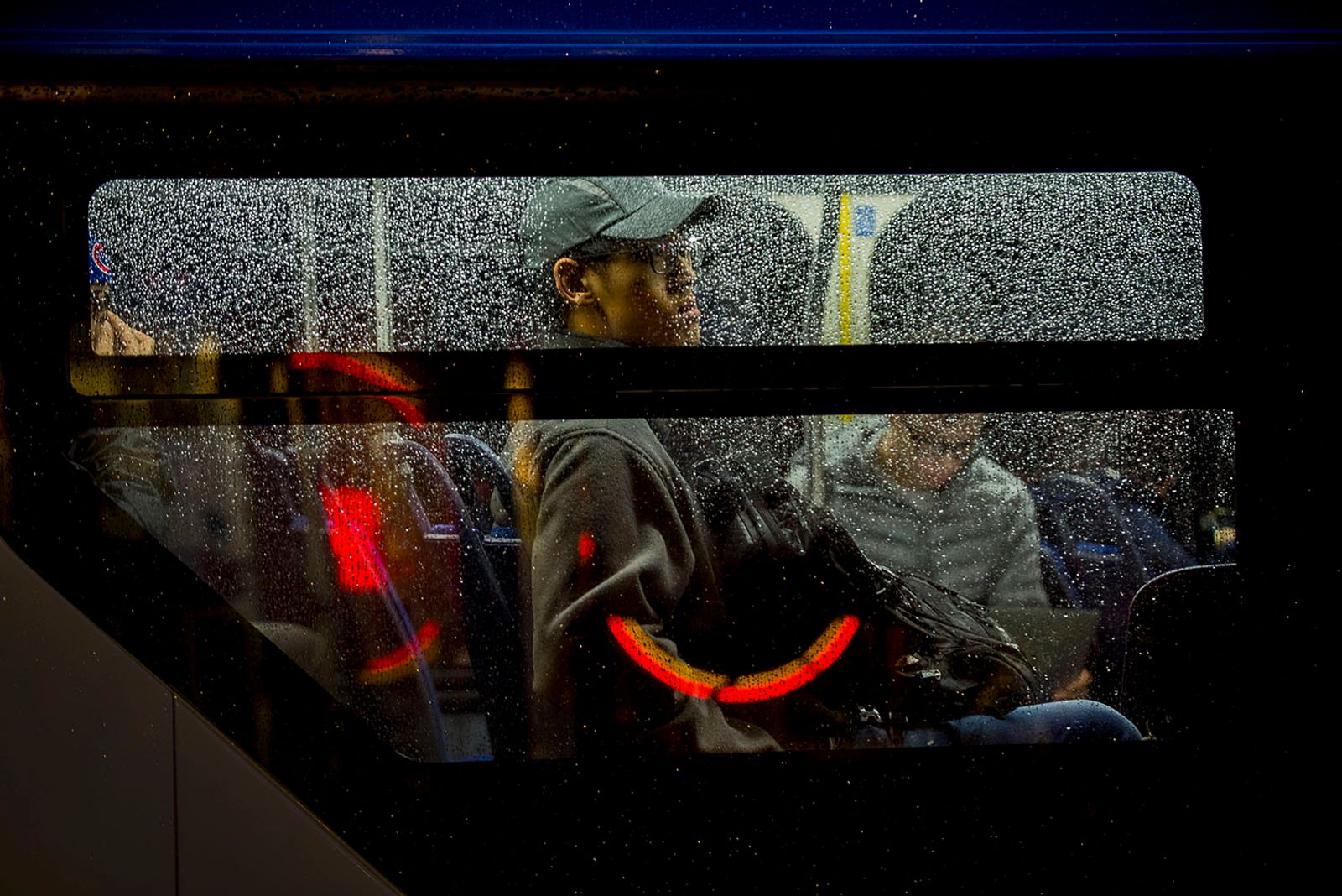 © Steven Edson - Evening bus ride in the rain. Cambridge, MA.