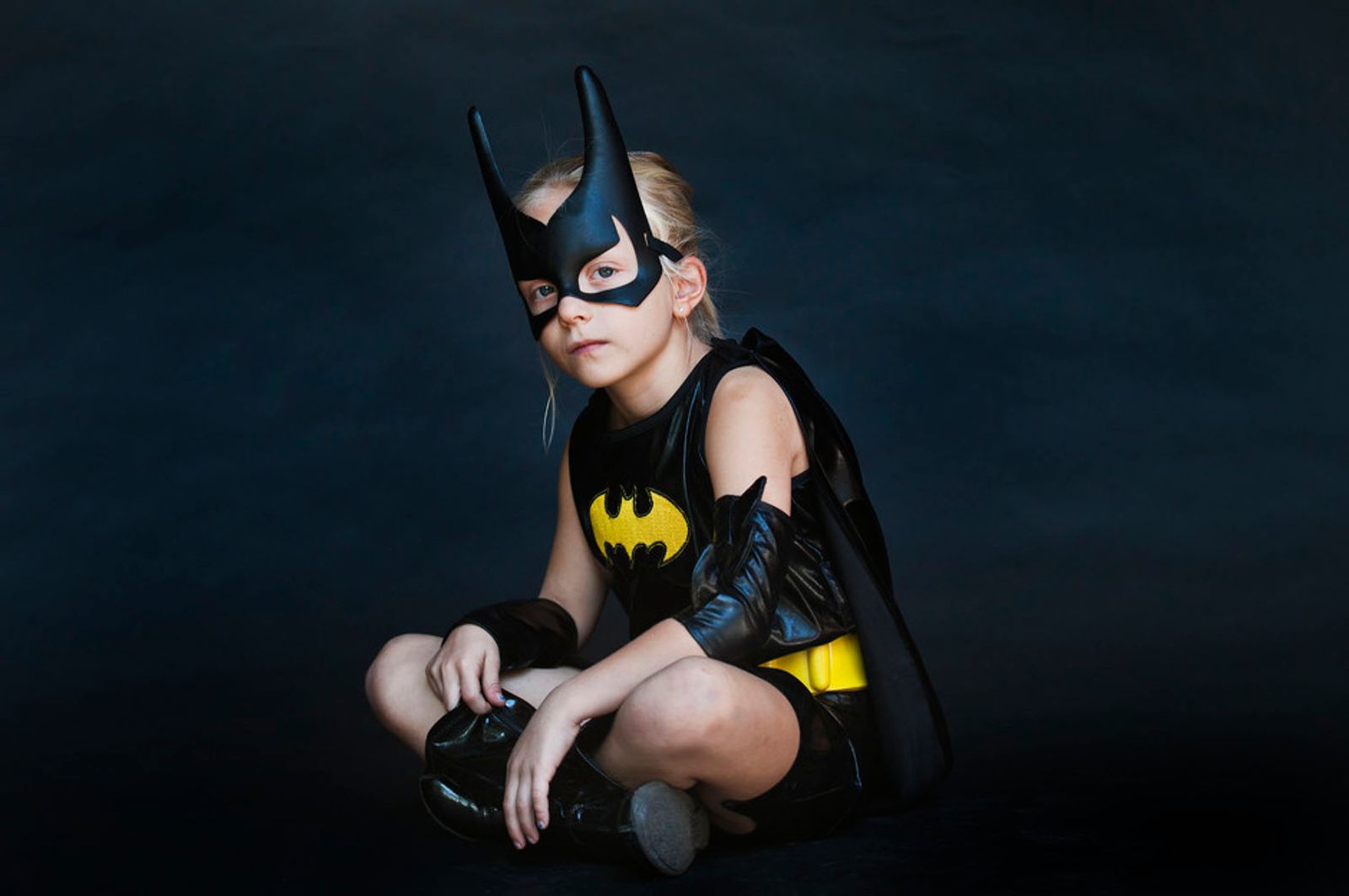 © Steven Edson - Young girl dressed in Bat Girl costume. Belmont, MA