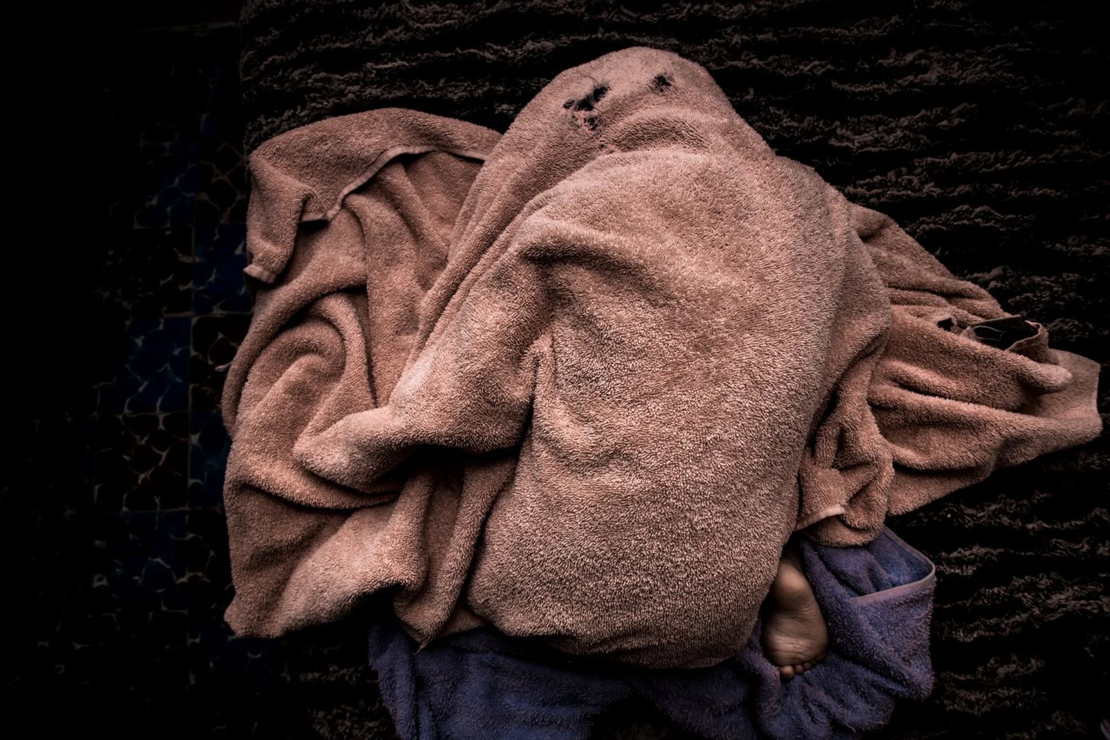 © Yael Martínez - wrapped child. Itzel Martínez (my daughter) after taking a shower in home in Taxco Guerrero.She is 6 years old