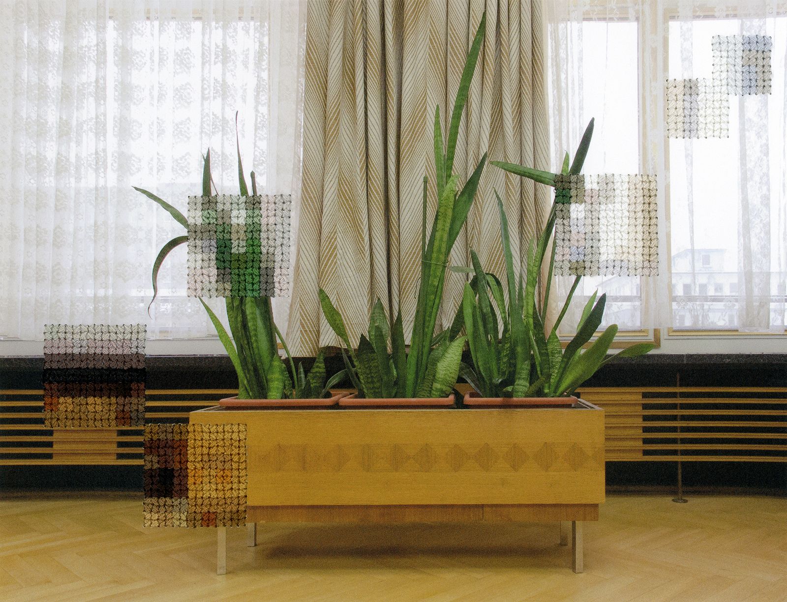 © Diane Meyer - Plants, Former Offices of the State Secret Police, Hand Sewn Archival Ink Jet Print, 2012