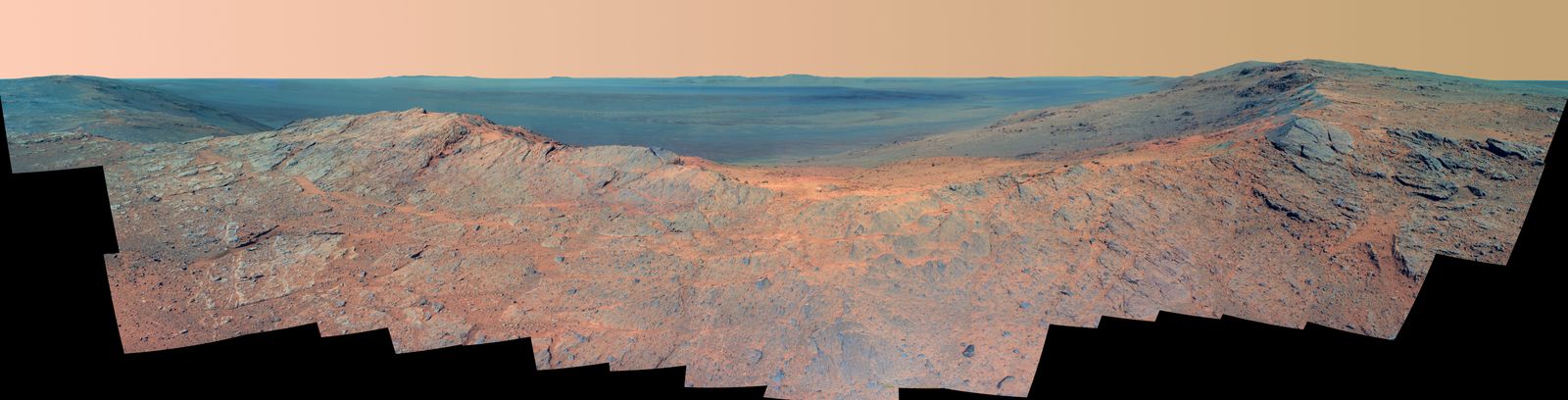 © Alvaro Deprit - NASA's Mars Exploration Rover Opportunity catches "Pillinger Point,"Overlooking Endeavour Crater on Mars (False Color)
