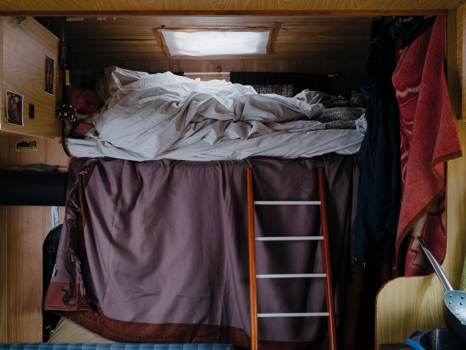 © Nick Somers - 'K' in the camper where they now live.