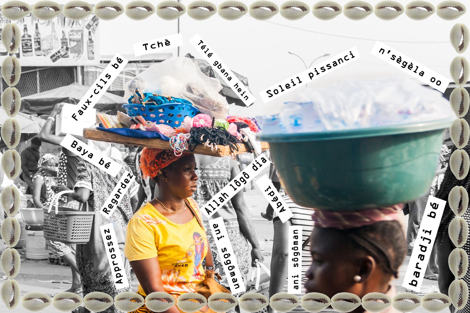 © JR - Street vendors walking through the market of Yamoussoukro, Ivory Coast