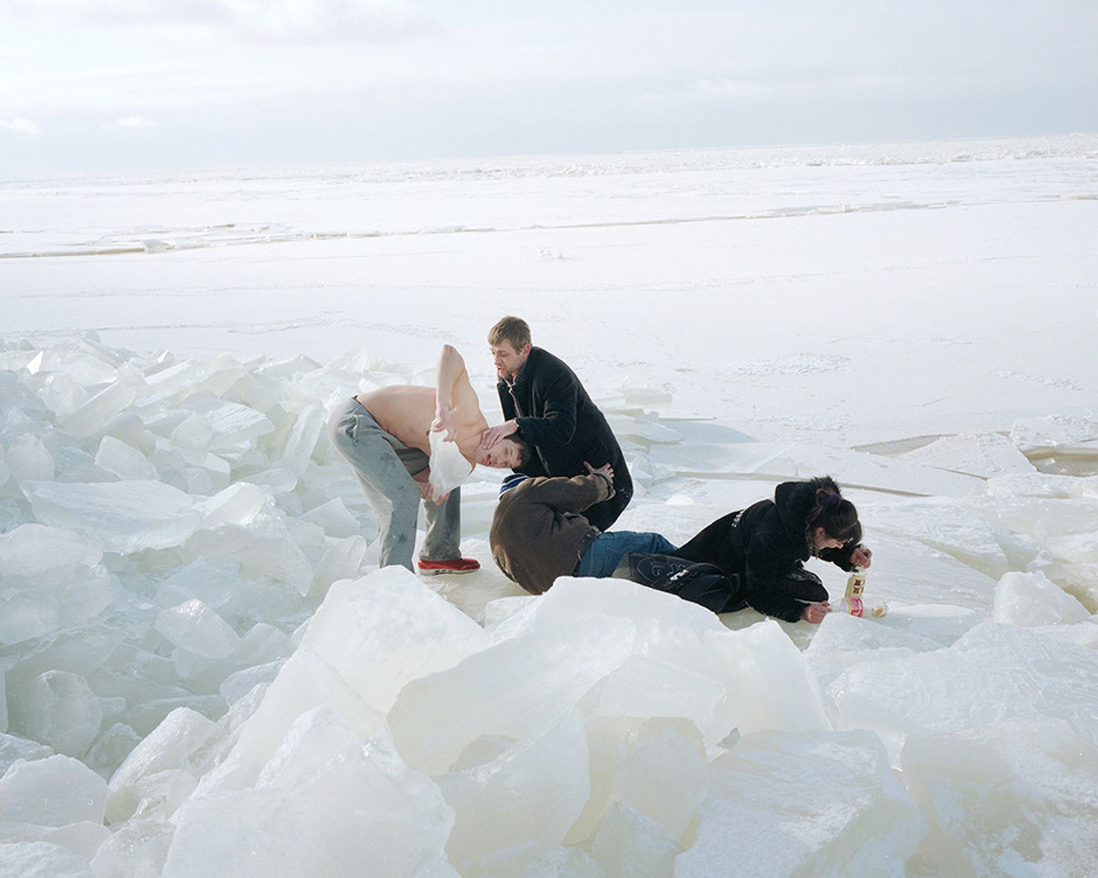 © Andrejs Strokins - Drunk guys on the frozen Gulf of Riga, 2013