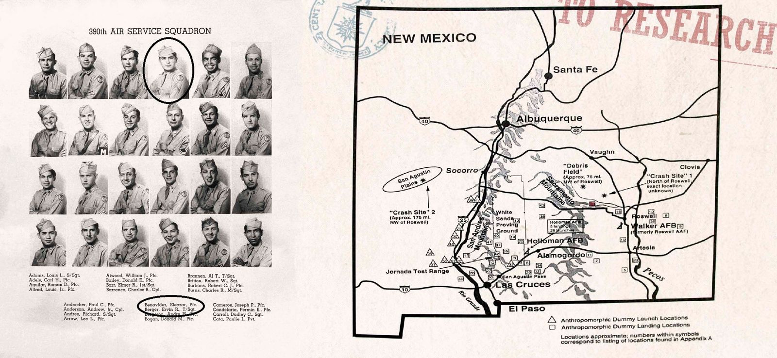 © Javier Arcenillas - 390th air service squadron and New Mexico militar Map.