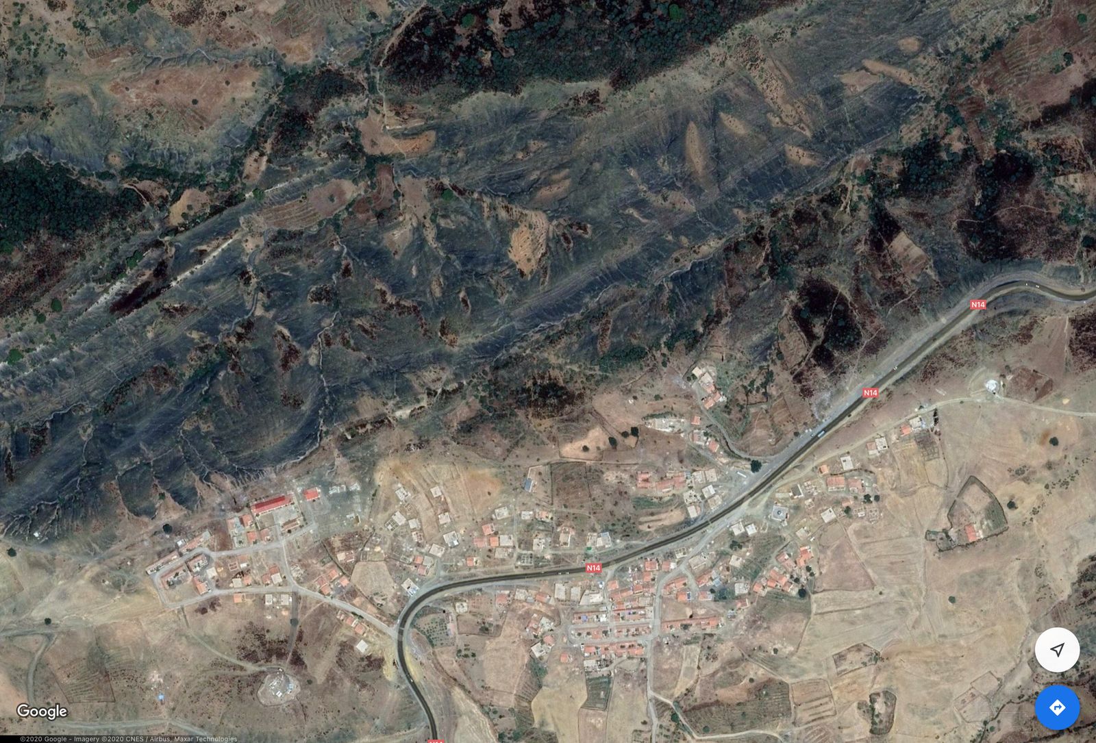 © Fethi Sahraoui - Aerial view of the village, source: Google maps.