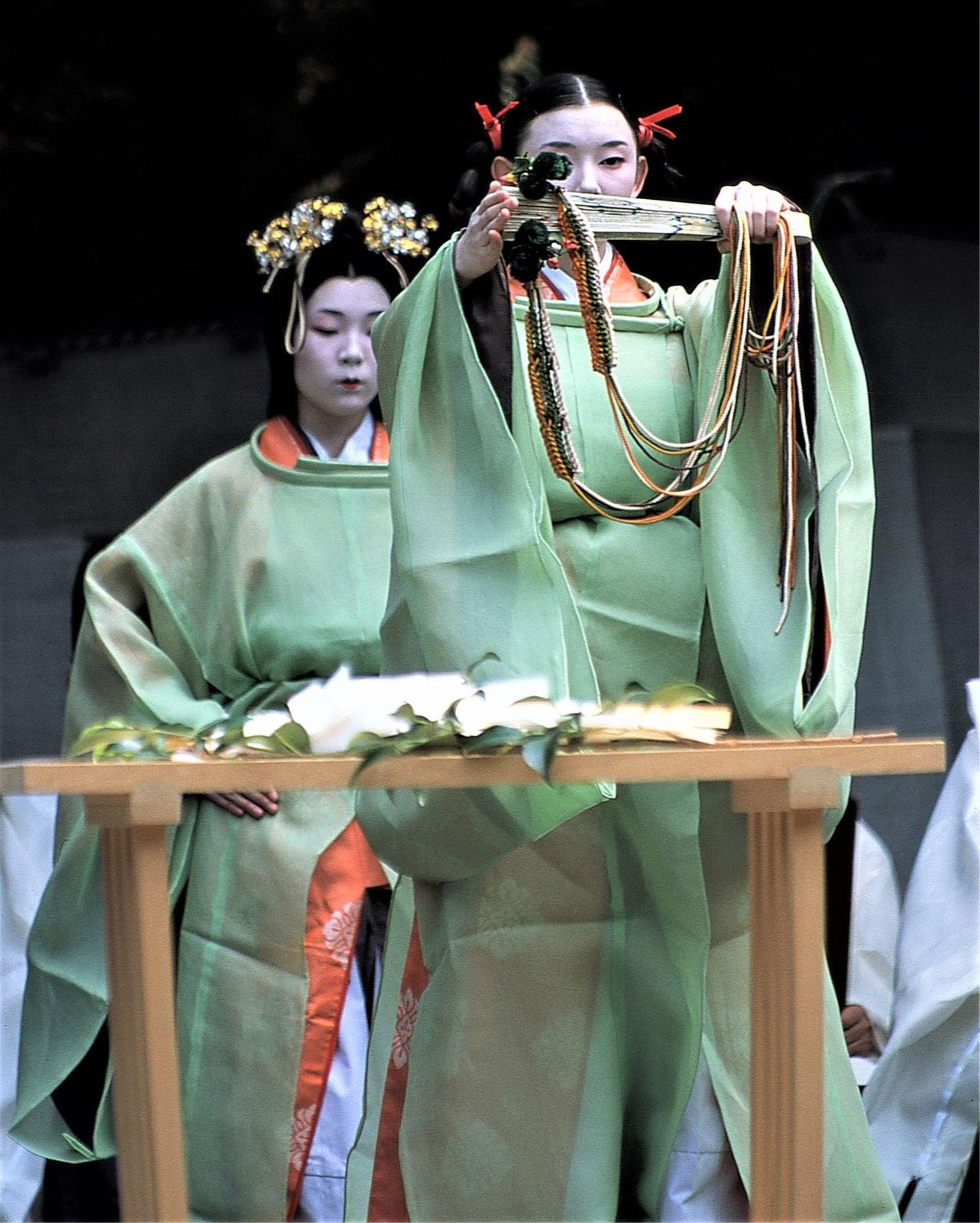 © Hwan Kim - Miko ( Japanese female shaman ) officiating at a Japanese shrine Filmed location: Osaka, Japan
