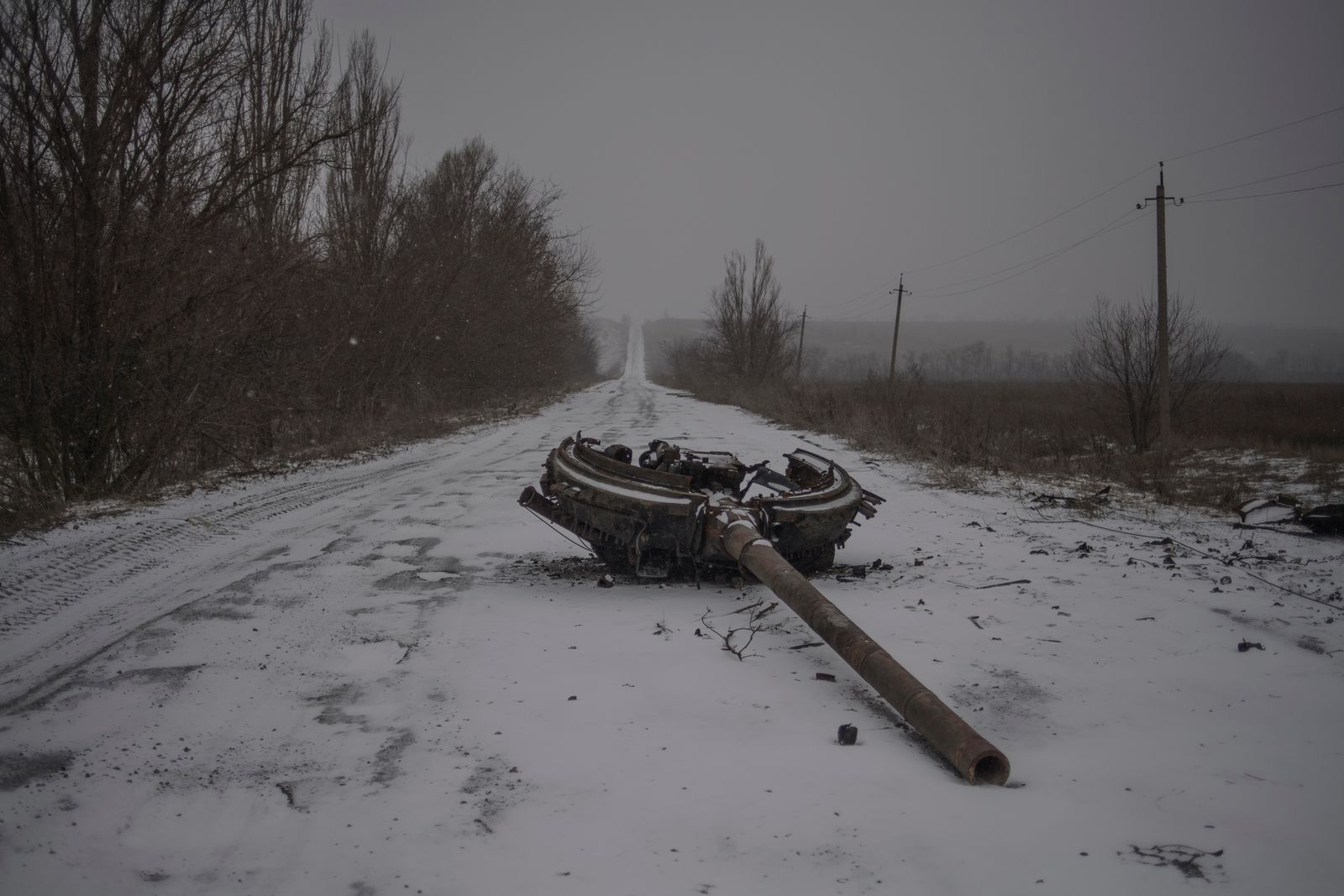 © Valery Melnikov - Destroyed tank. Aftermath of an attack on the village of Kominternovo, Donetsk region, Ukraine
