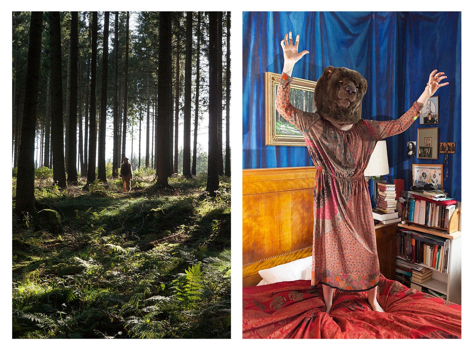 © Ute Behrend - Bear Girl in forest & Bear Girl in bedroom