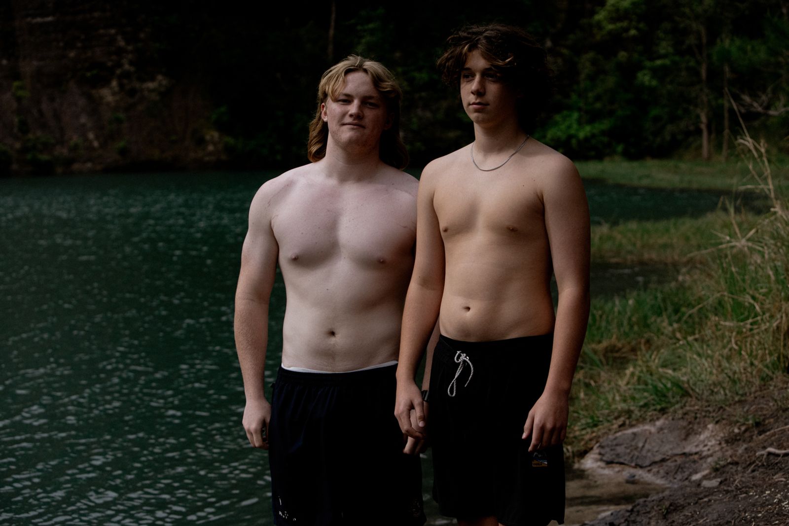 © Tajette O'halloran - Two boys pose for a portrait before they go for a swim