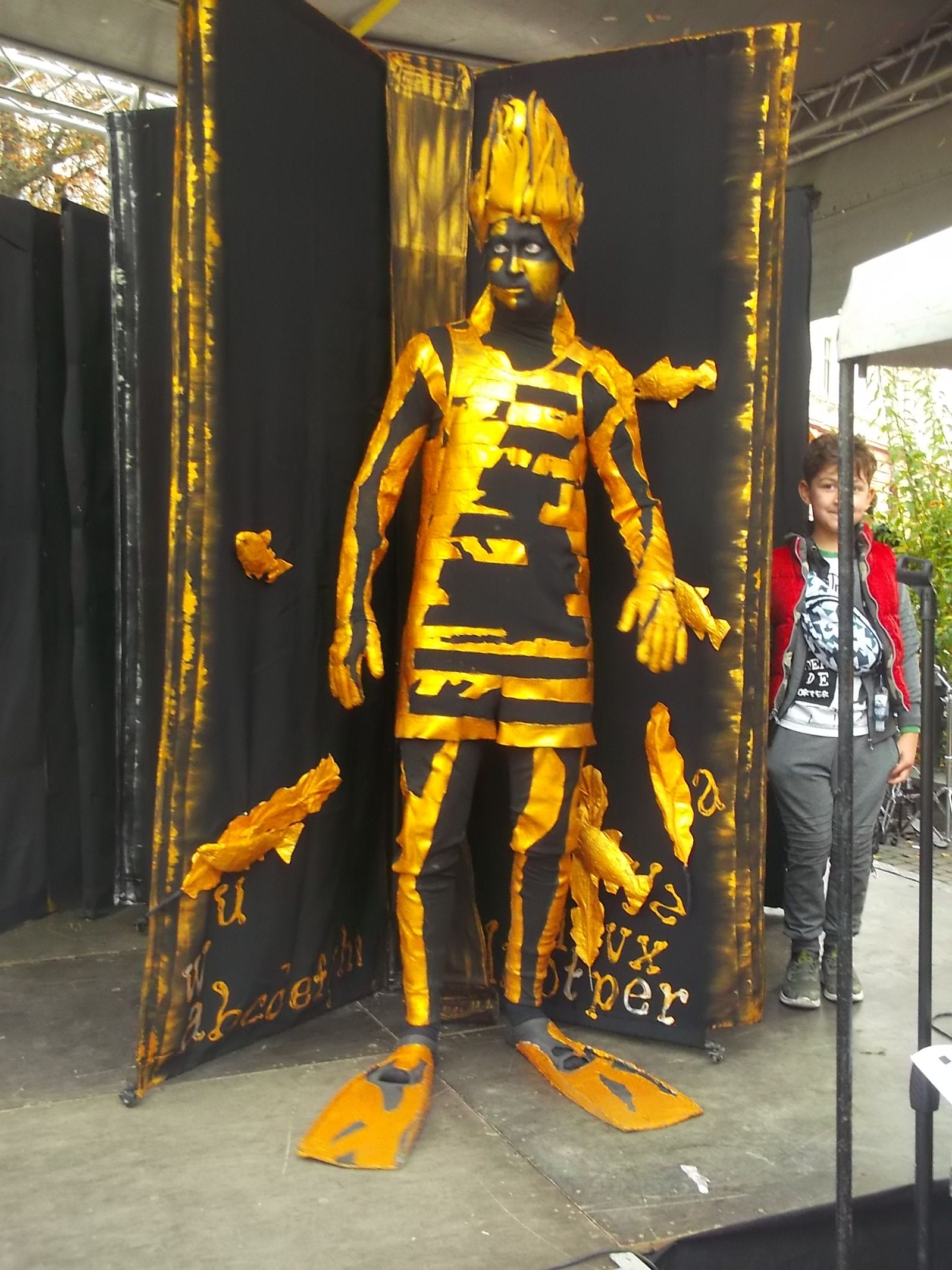 © Andrei  Kolyaskin - Living  sculptures  show  on  the  central  part  of  Ivano - Frankivsk  City , Ukraine .