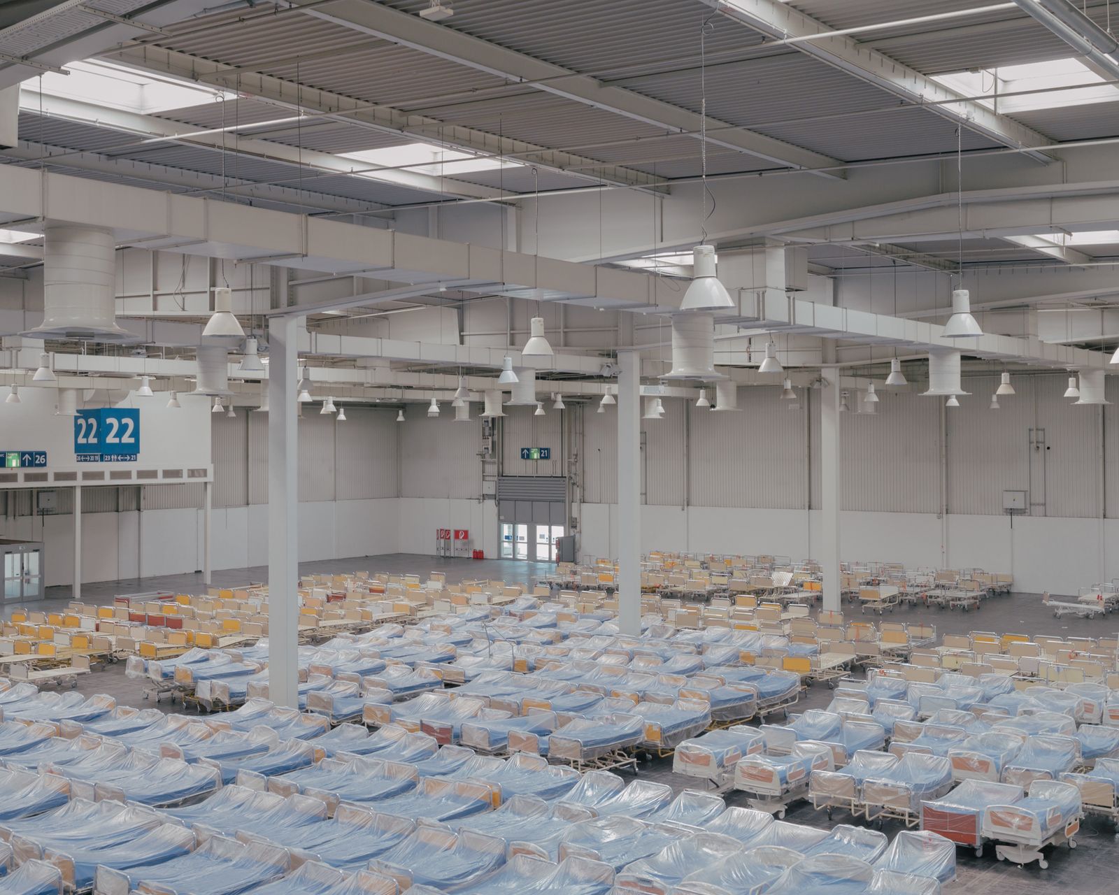 © Ingmar Björn Nolting - Stored beds, makeshift hospital, Hanover, April 4, 2020.
