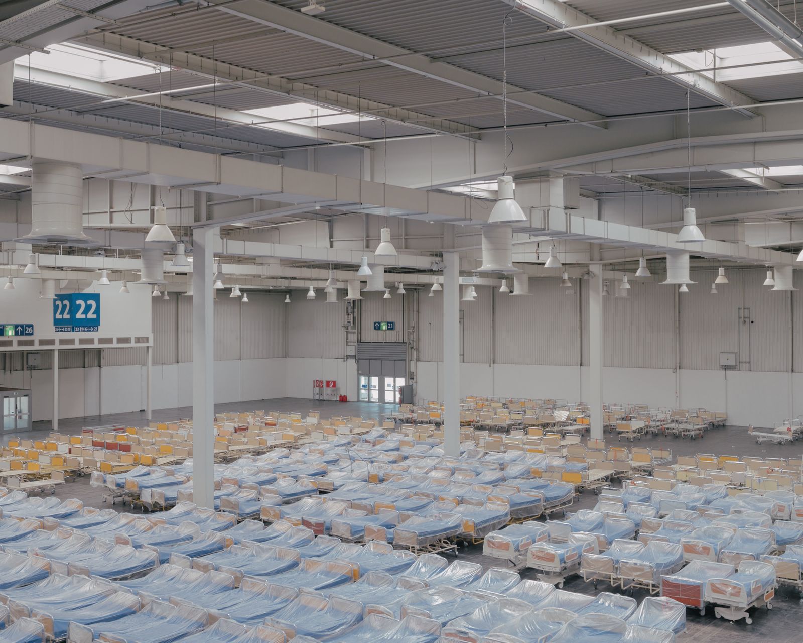 © Ingmar Björn Nolting - Stored beds, makeshift hospital, Hanover, April 4, 2020.