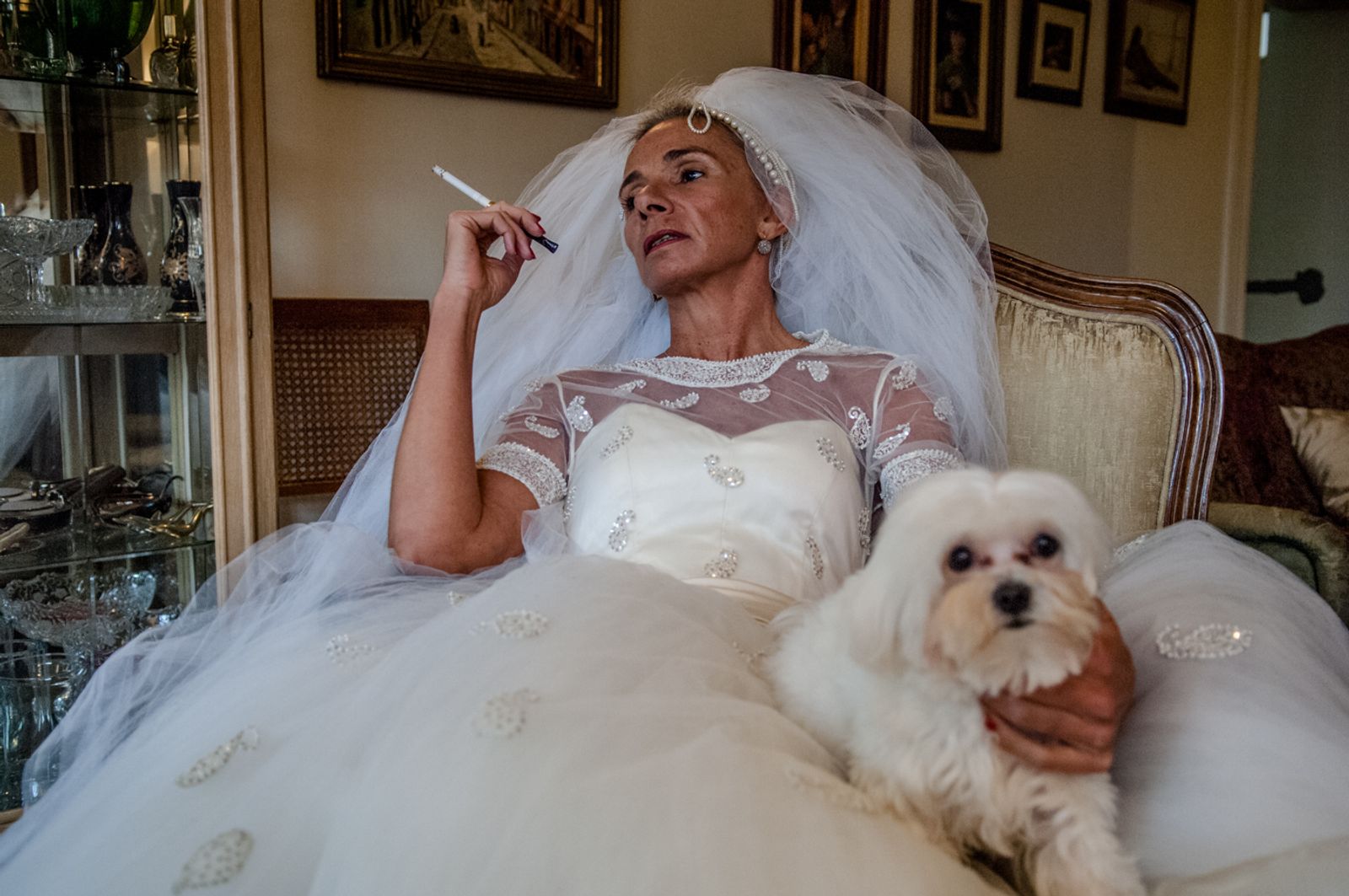 © Leticia Valverdes - Elaine has kept her wedding dress for many years despite splitting up from husband not long after wedding.