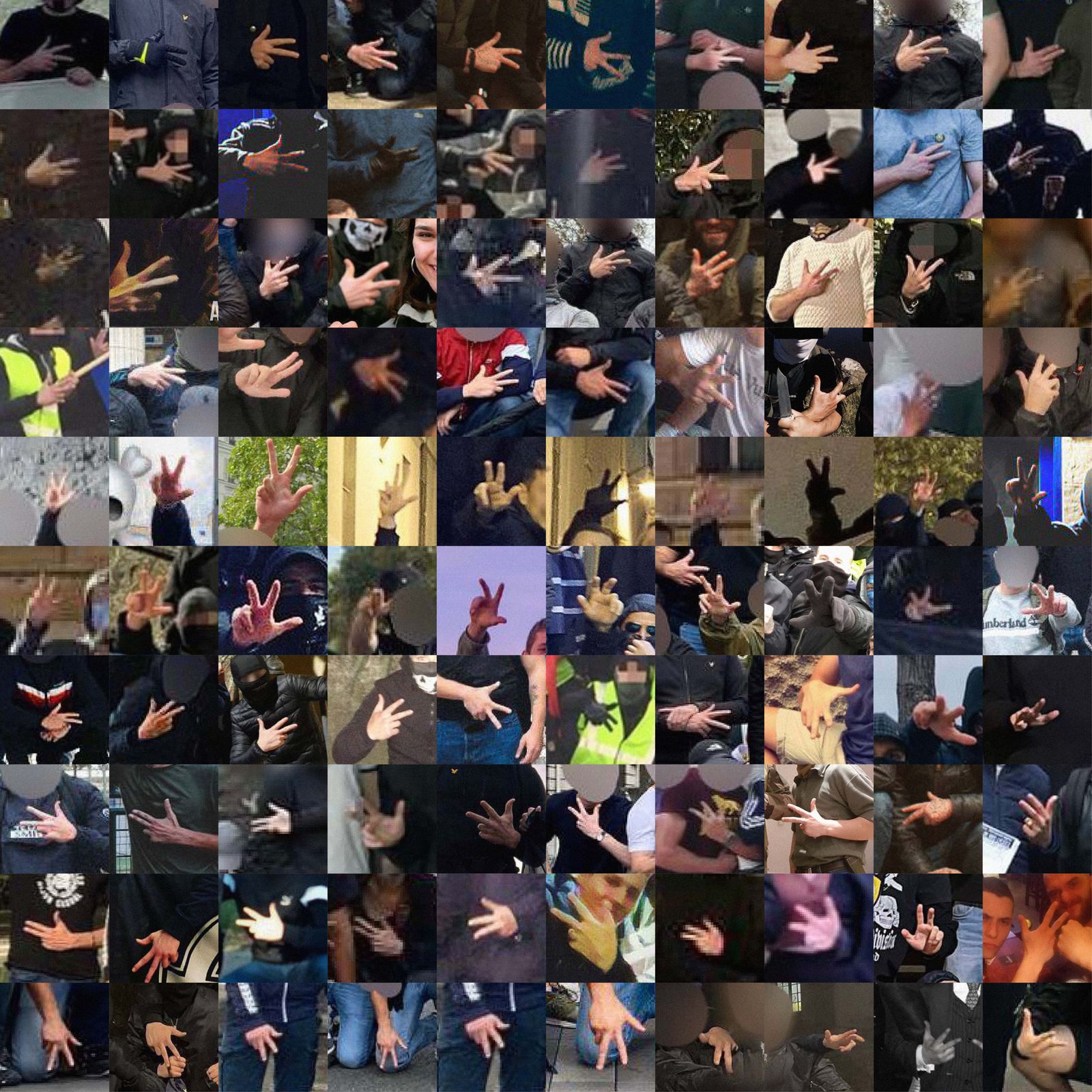 © Marcel Top - Collection of the three finger salute posted on social media.