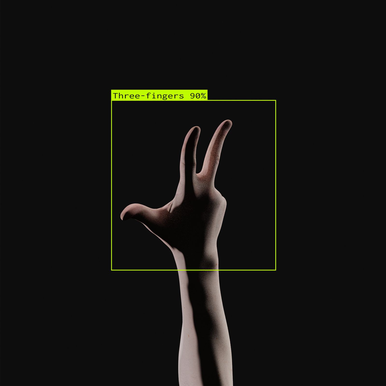 © Marcel Top - Testing of AI recognition of the three finger salute.