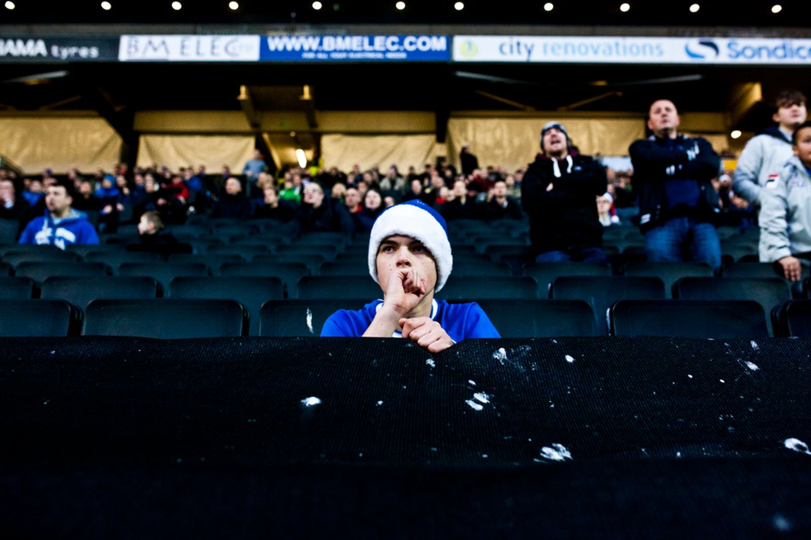 © David Shaw - George, one of "The Athleticos' most passionate members watches Oldham loose 7-0 to MK Dons.