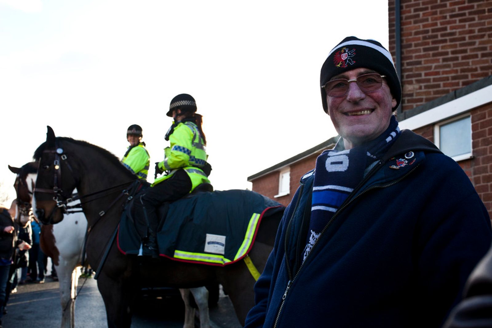 © David Shaw - Laurence, a life long fan awaits to enter the stadium to see Fleetwood v Oldham.