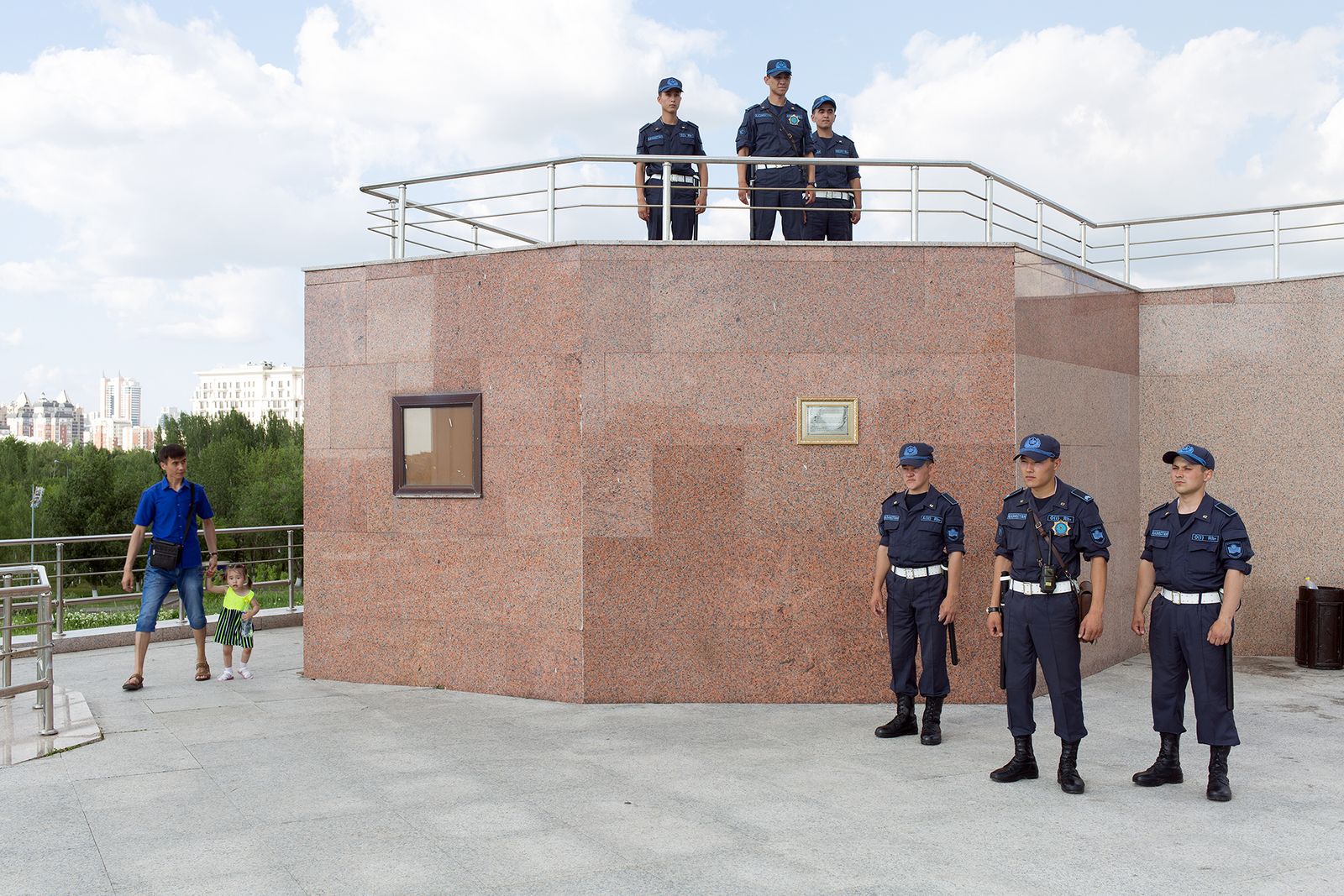 © Filippo Venturi - Kazakh policemen in formation near to Atameken Museum, Astana.