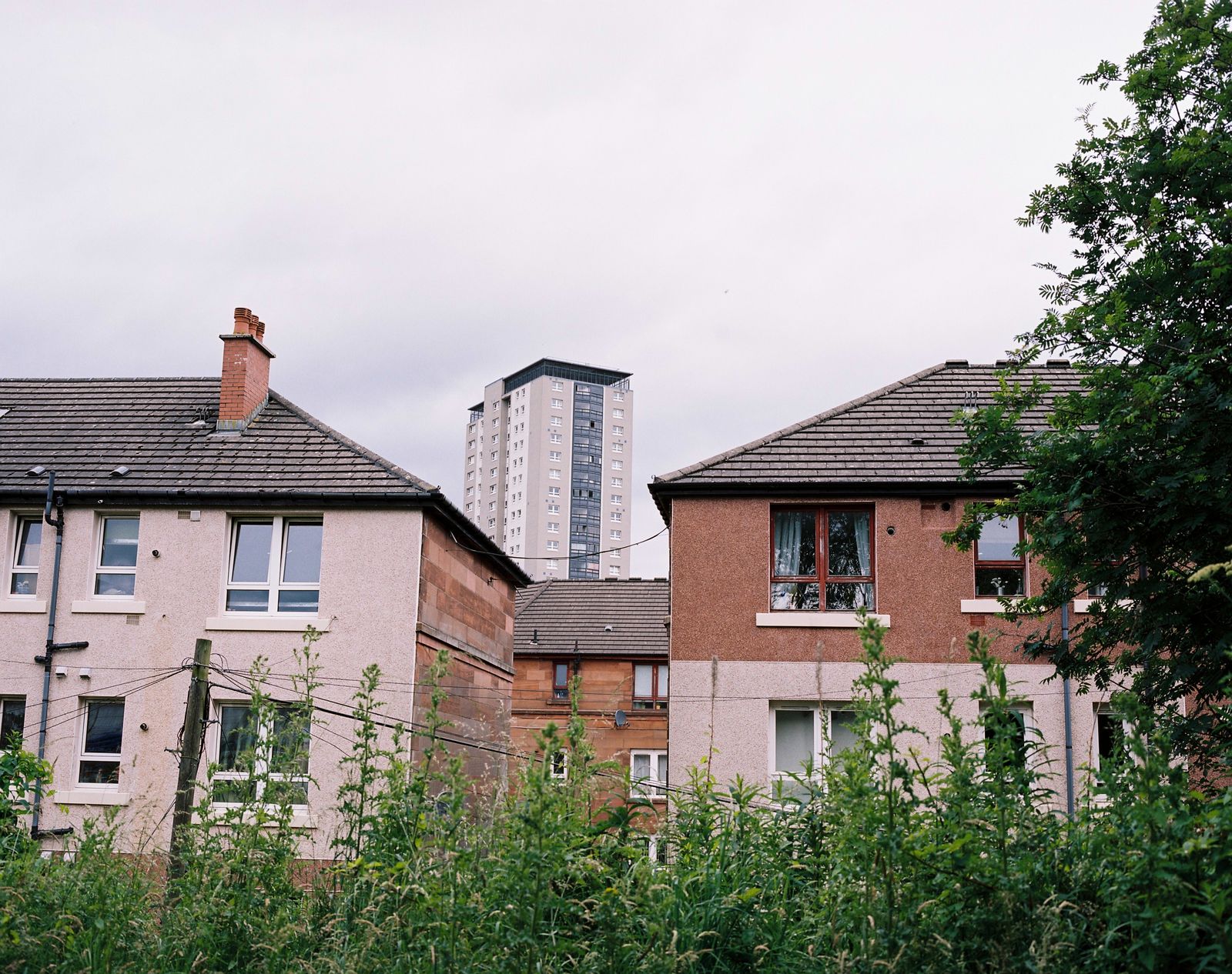 © Kirsty Mackay - Three stages of housing - from tenement to high rise to new build.