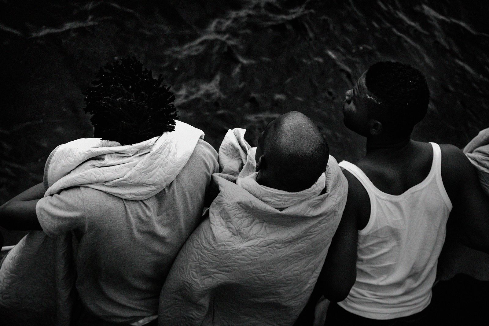 © Francesco Bellina - Rescued men on board of the ship "Mare Jonio".