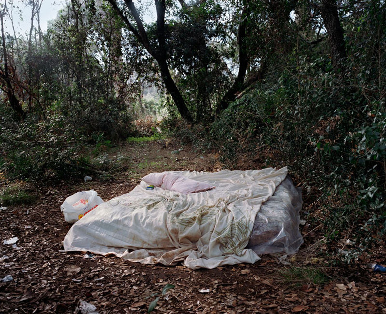 © Paolo Patrizi - A mattress used by sex workers in a wooded area on the outskirts of Rome