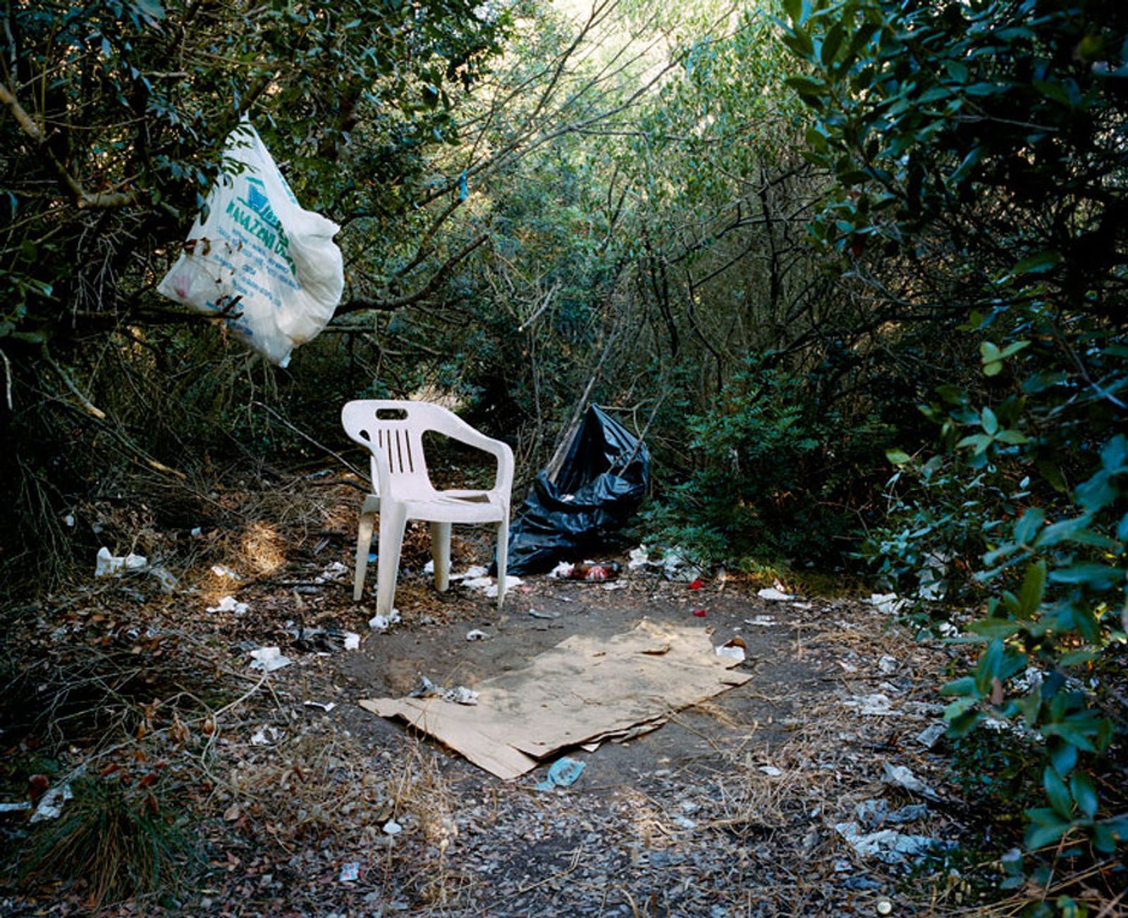 © Paolo Patrizi - A chair used by sex workers in a wooded area on the outskirts of the city, Rome, Italy