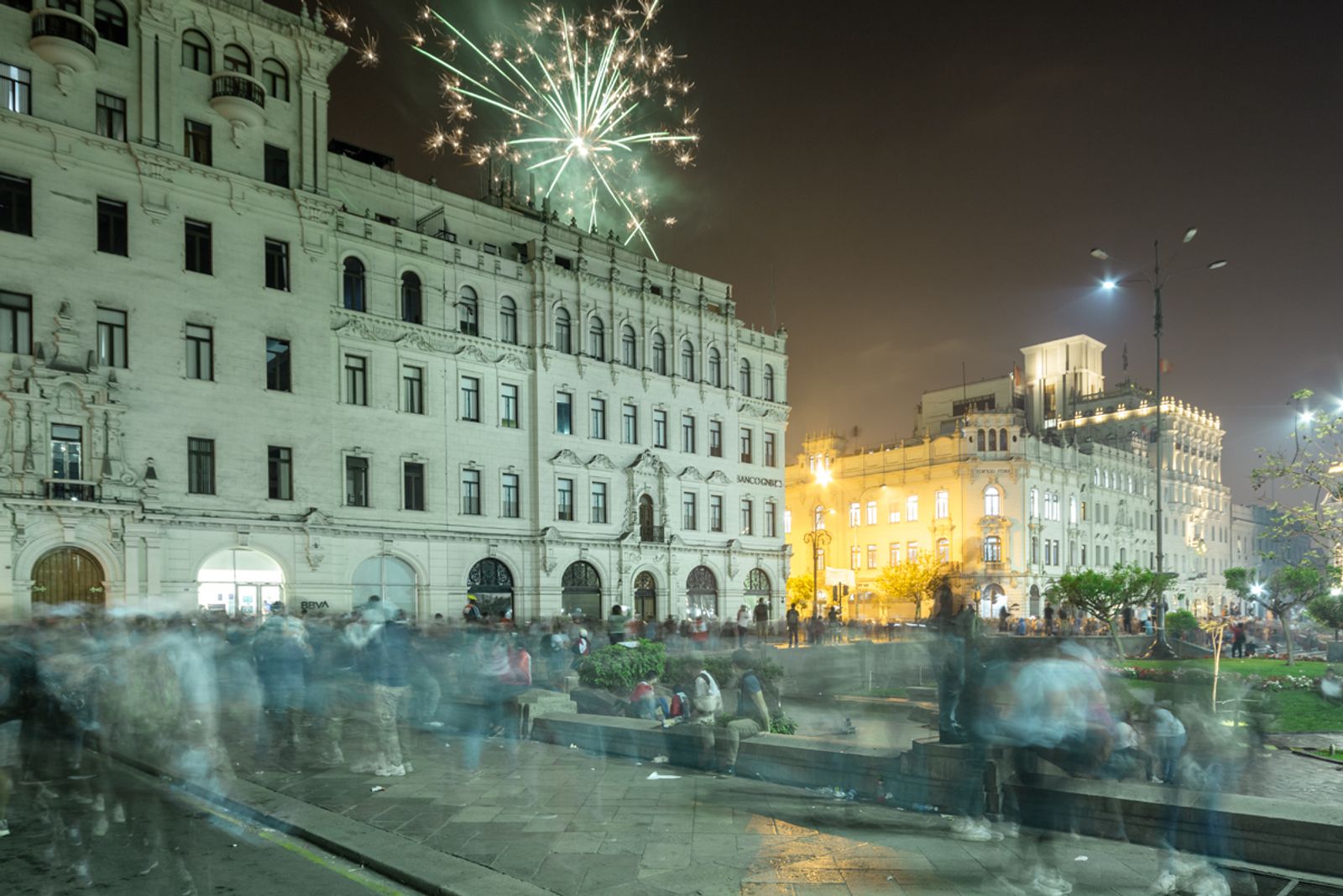 © David Martín Huamaní Bedoya - The protesters used fireworks as a form of protest.