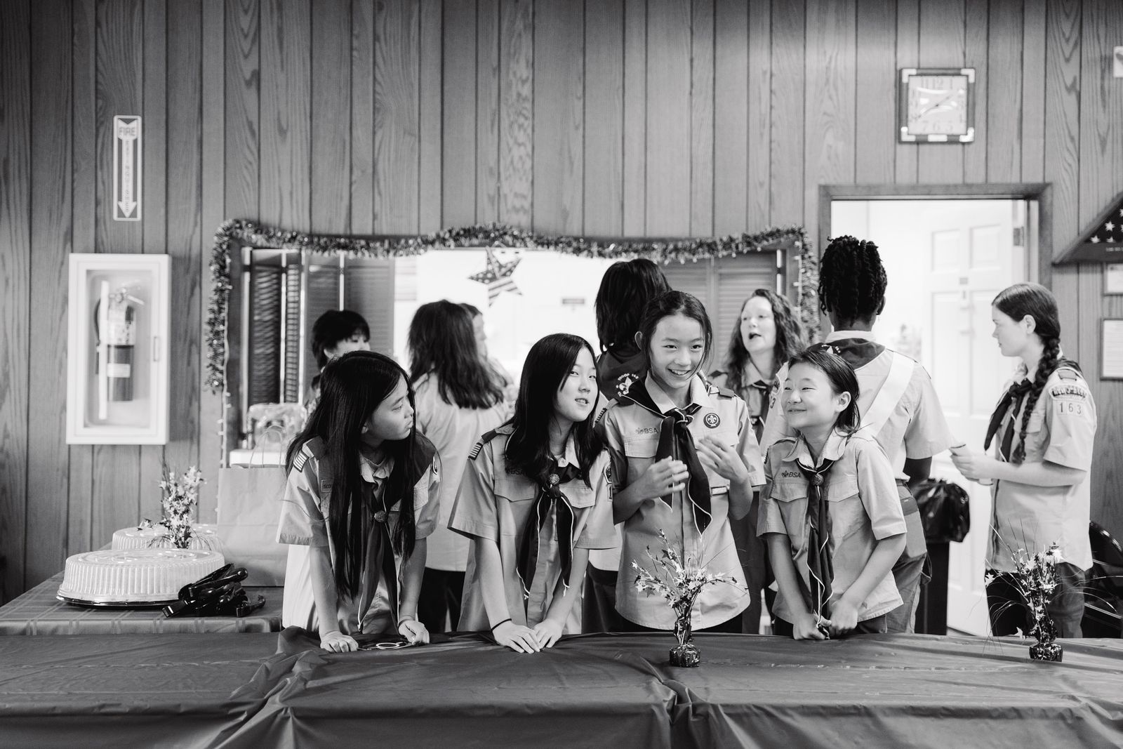 © Paola Chapdelaine - Younger members of Troop 163 gather before the ceremony celebrating the first two female Eagle Scouts of Closter.