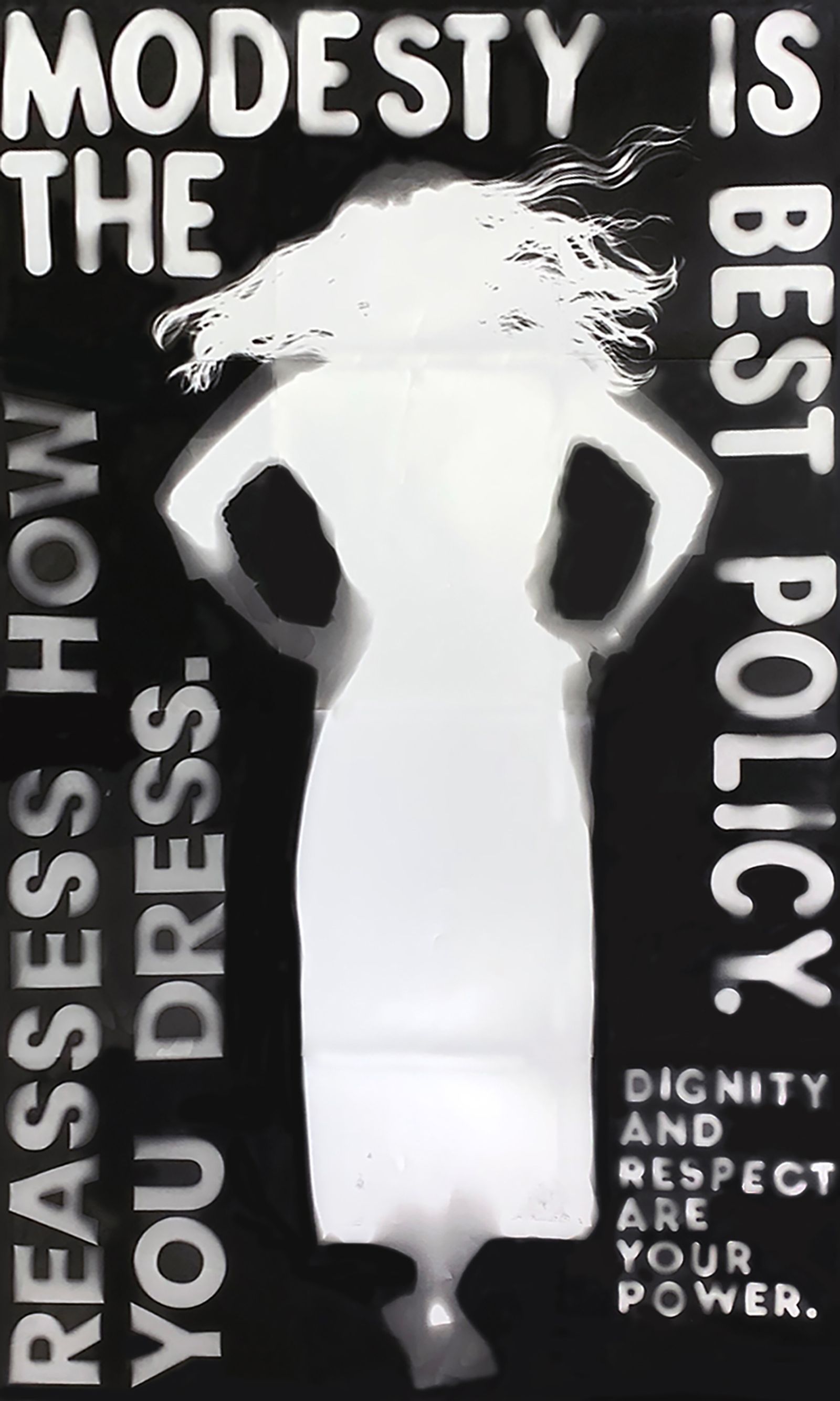 © Karen Amy Finkel Fishof - "Modesty Is The Best Policy" photogram 80"x48"