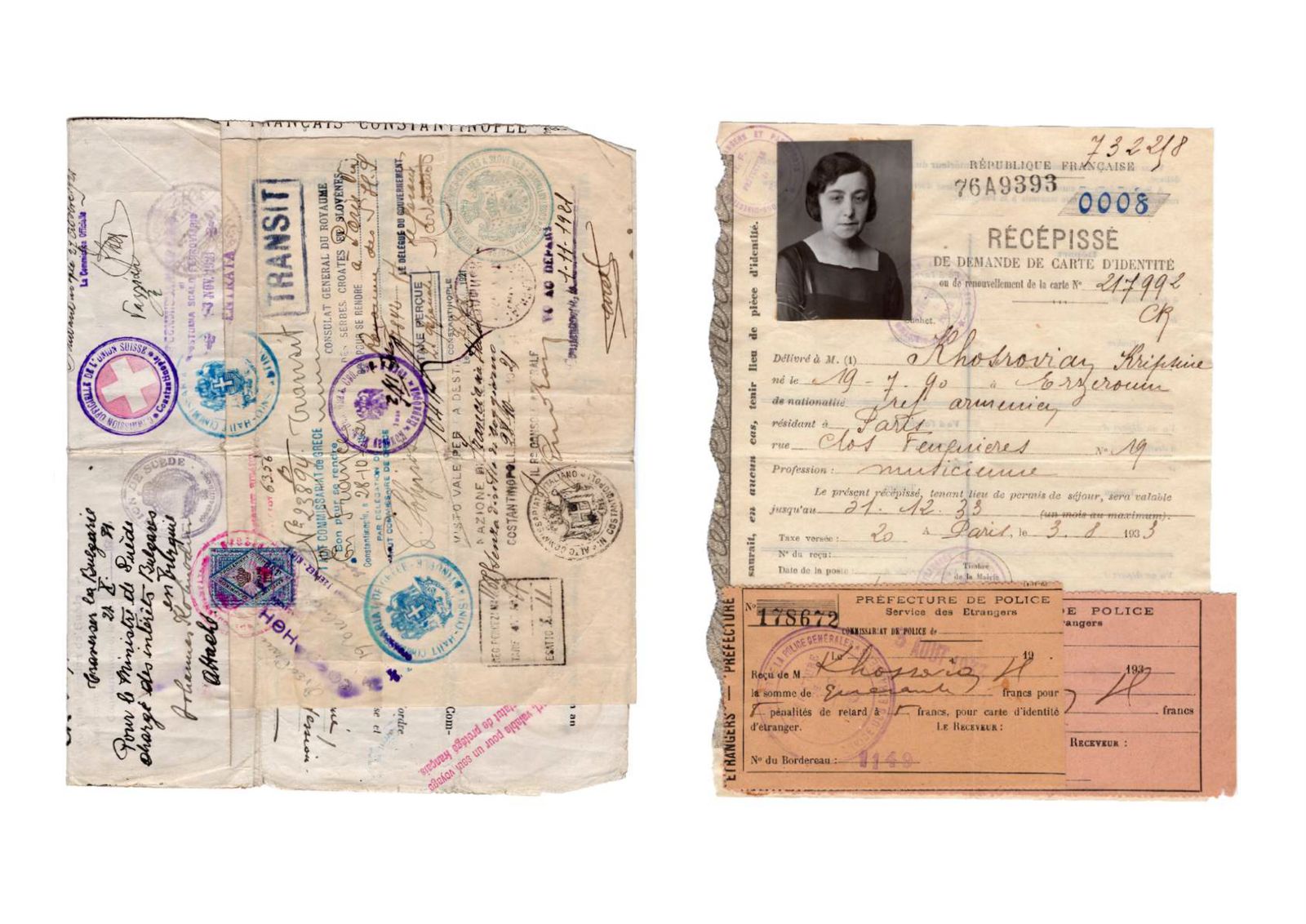 © Camille Lévêque - Family documents, 'Laissez-passer" (pass) to France as political refugees
