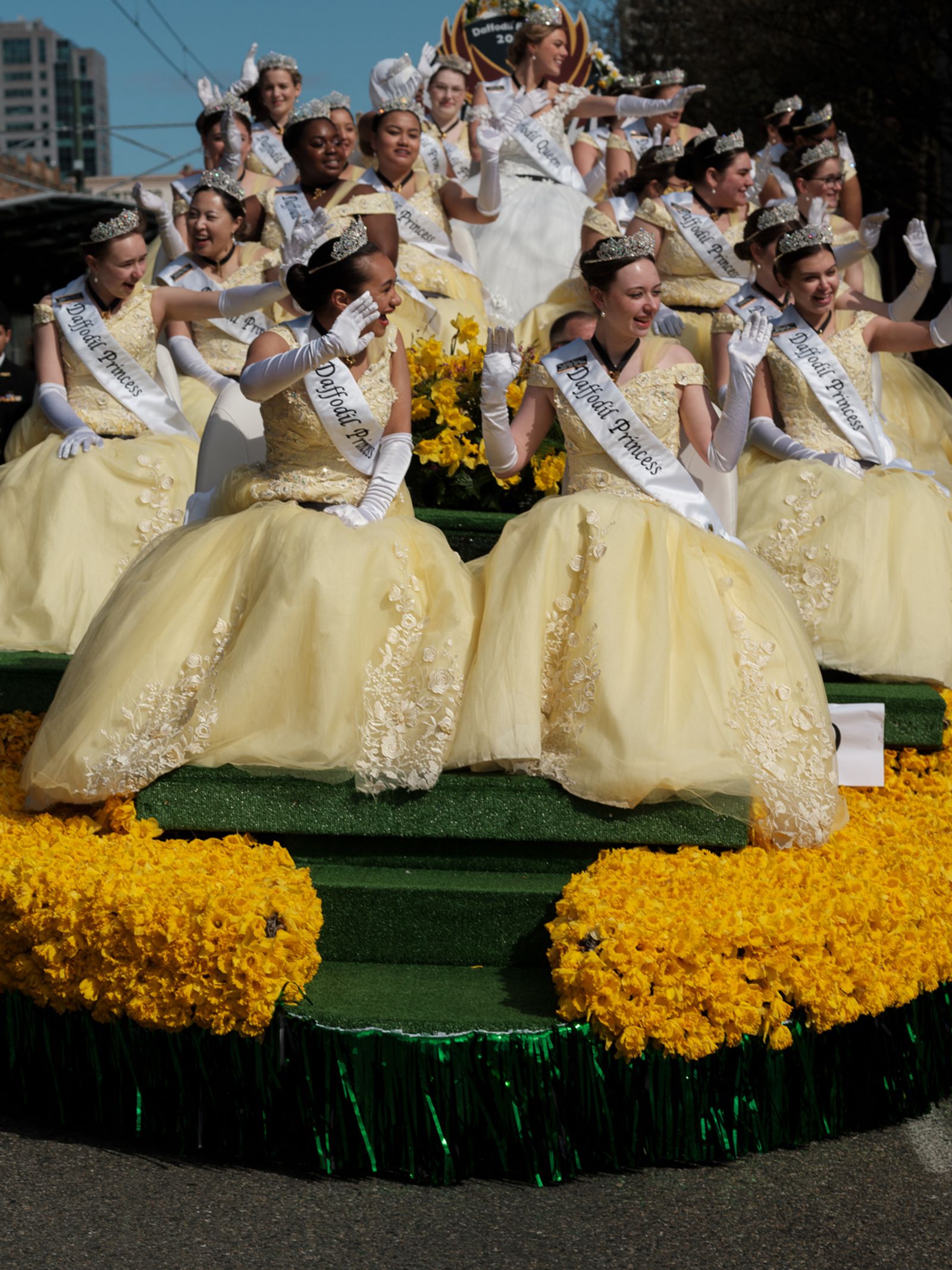 © Alana Celii - The 2022 Daffodil Festival Parade and princess float in Tacoma, WA.