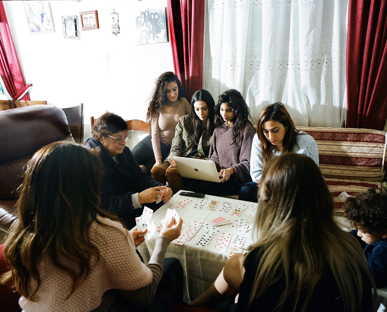 © Iris Hassid Segal - Samar, Grandma, Mother and Cousins, Playing Cards, Nazareth, 2018