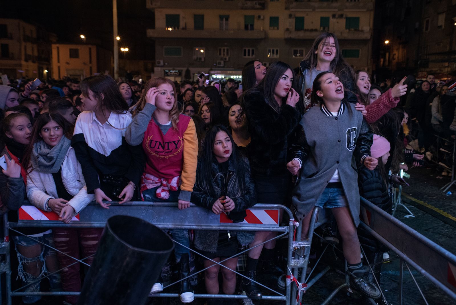 © Camillo Pasquarelli - A group of young fans during the concert for the Epiphany at Piazza Mercato, Naples.