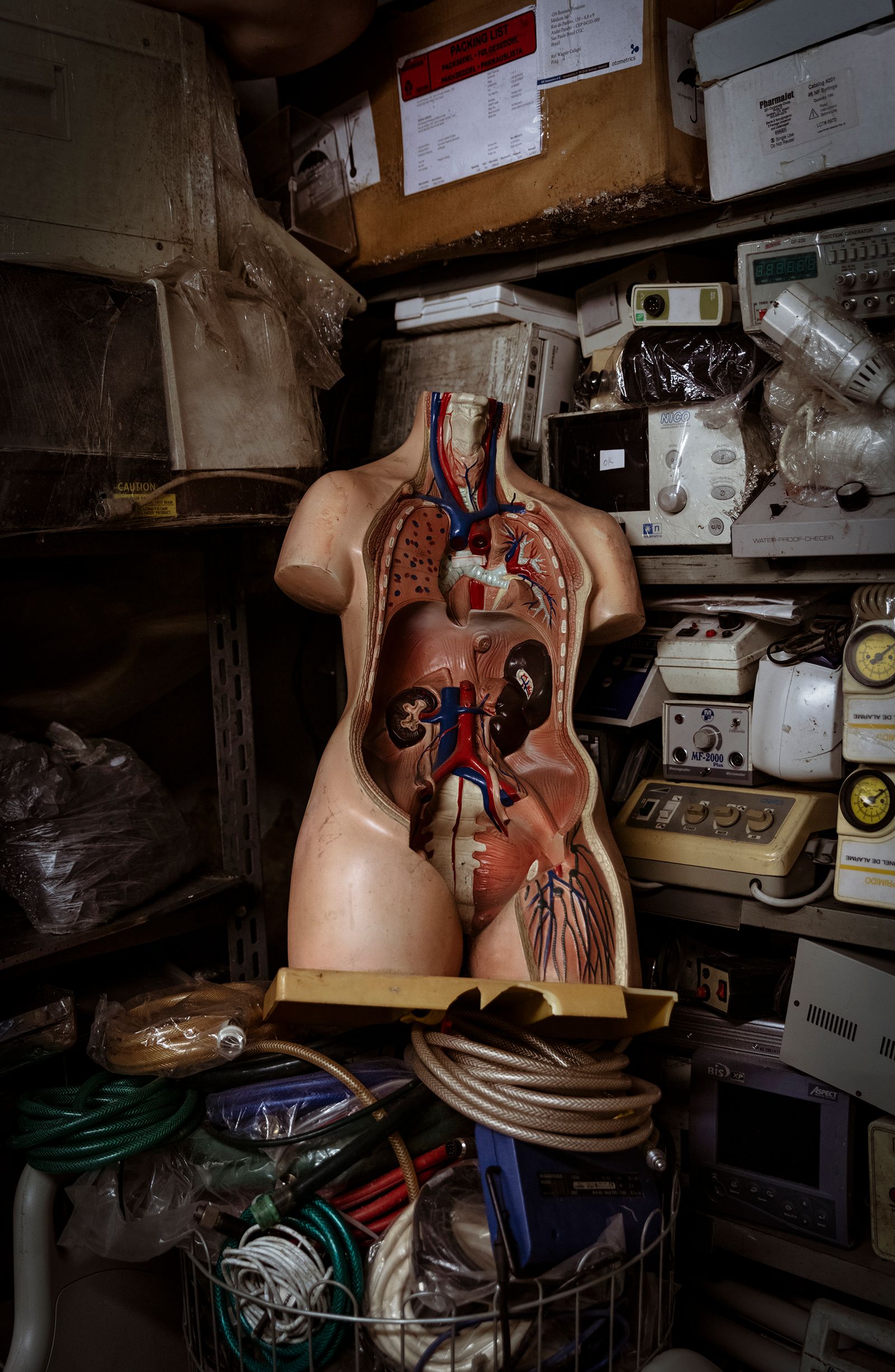 © Gui Christ - An anatomical dummy found in a old mansion turned into a hospital junkyard