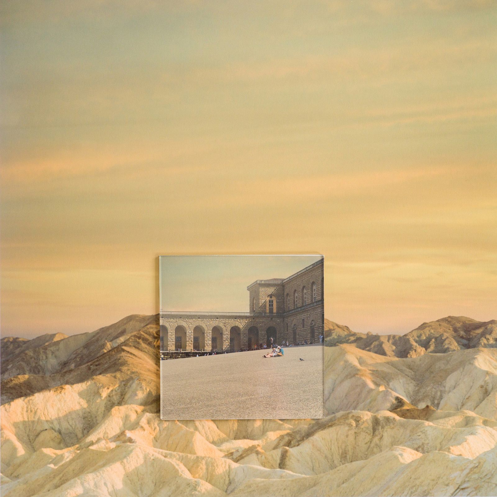 © Diana Cheren Nygren - Solar Flares Image with mounted acrylic inset. Landscape - Death Valley. Inset - Florence Italy