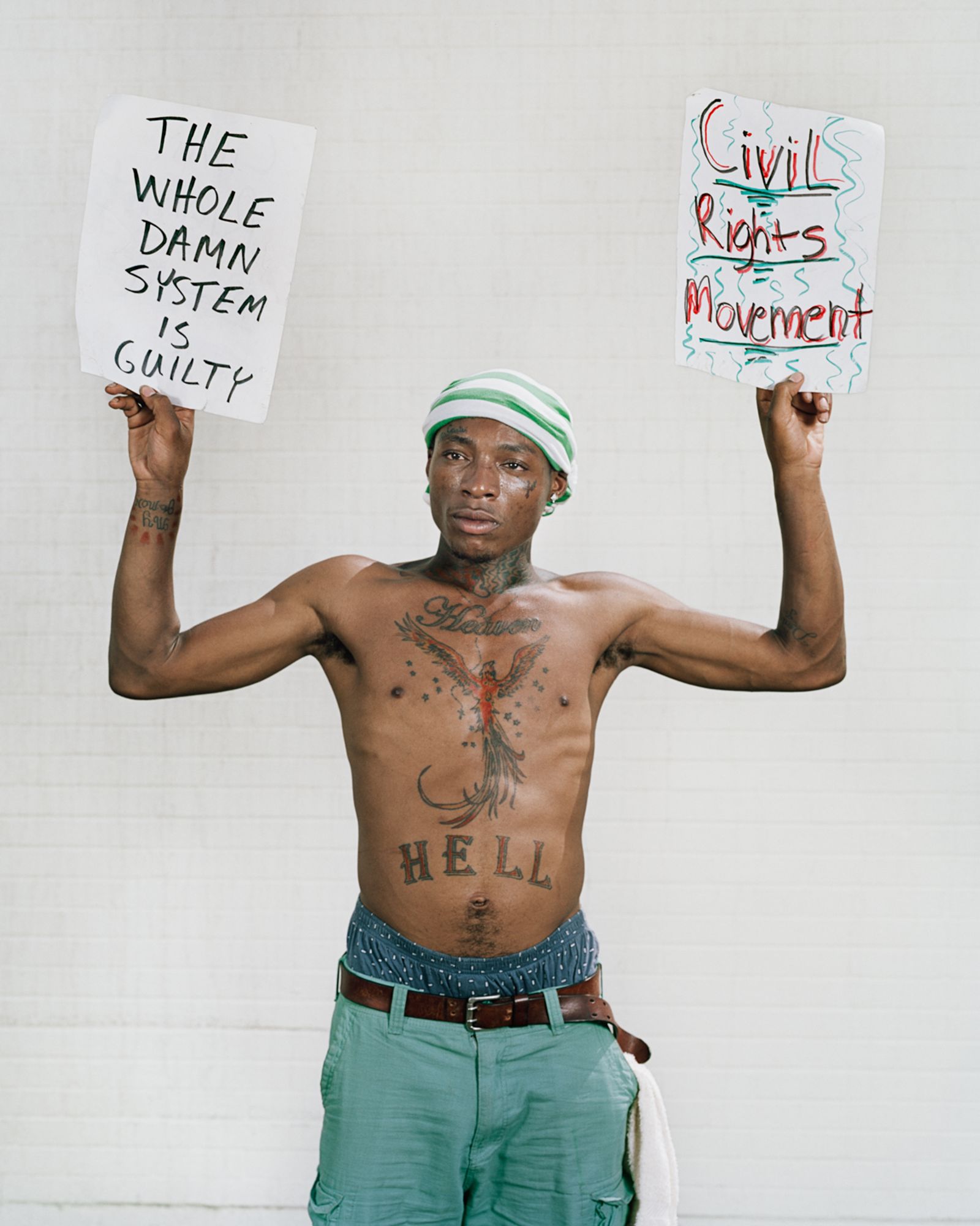 © Benjamin Rasmussen - Dontey Carter after the killing of Micheal Brown. Ferguson, Missouri