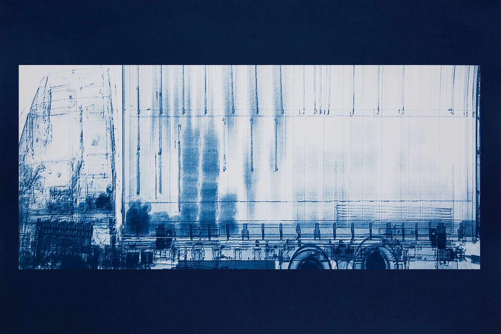 © Noelle Mason - Backscatter Blueprint (Las Parcas), Cyanotype on Watercolor Paper, 16" x 22"