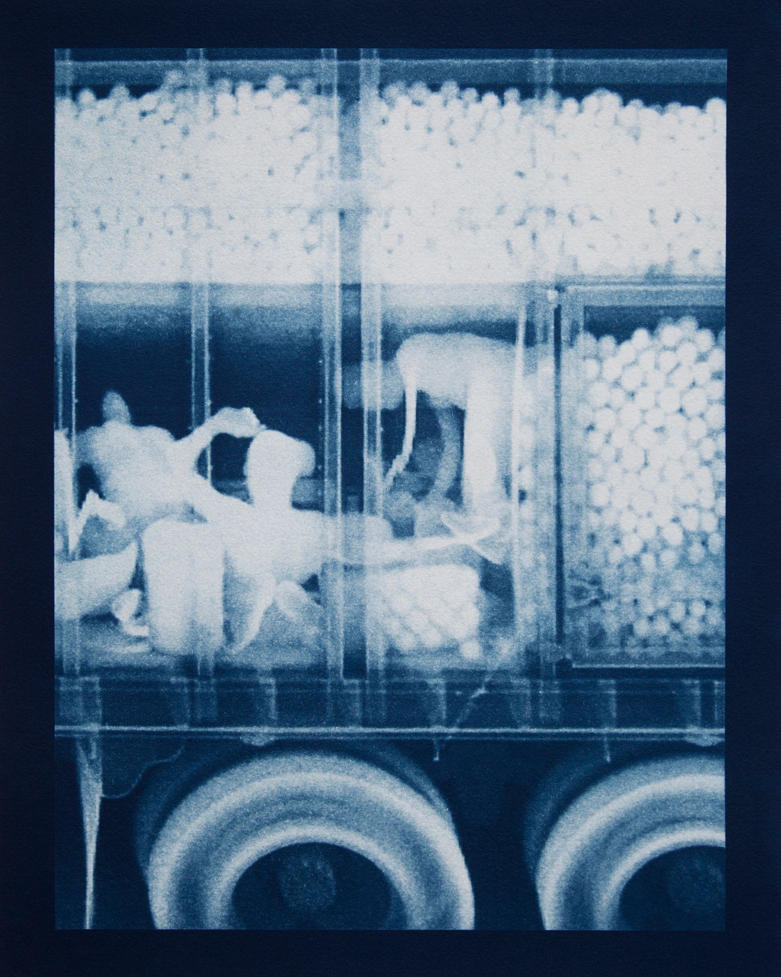 © Noelle Mason - Backscatter Blueprint (Un Dimanche Apres Midi, Cyanotype on Watercolor Paper, 16" x 22"