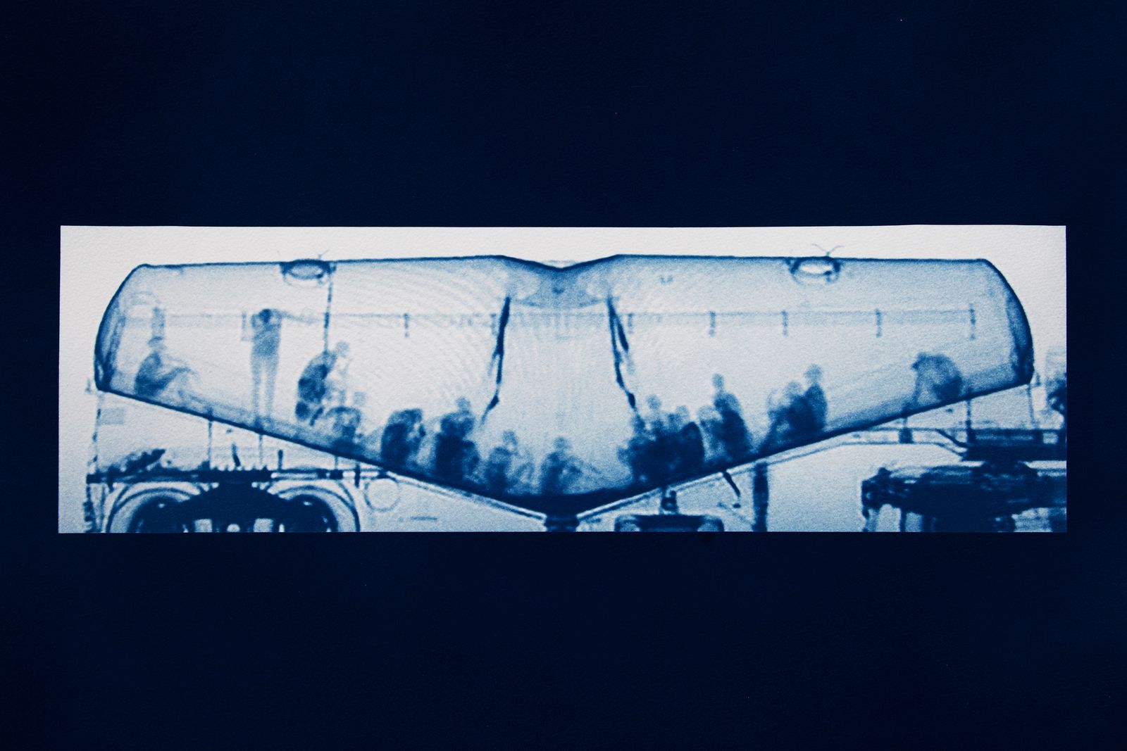 © Noelle Mason - Backscatter Blueprint (Man at the Crossroads), Cyanotype on Watercolor Paper, 16" x 22"