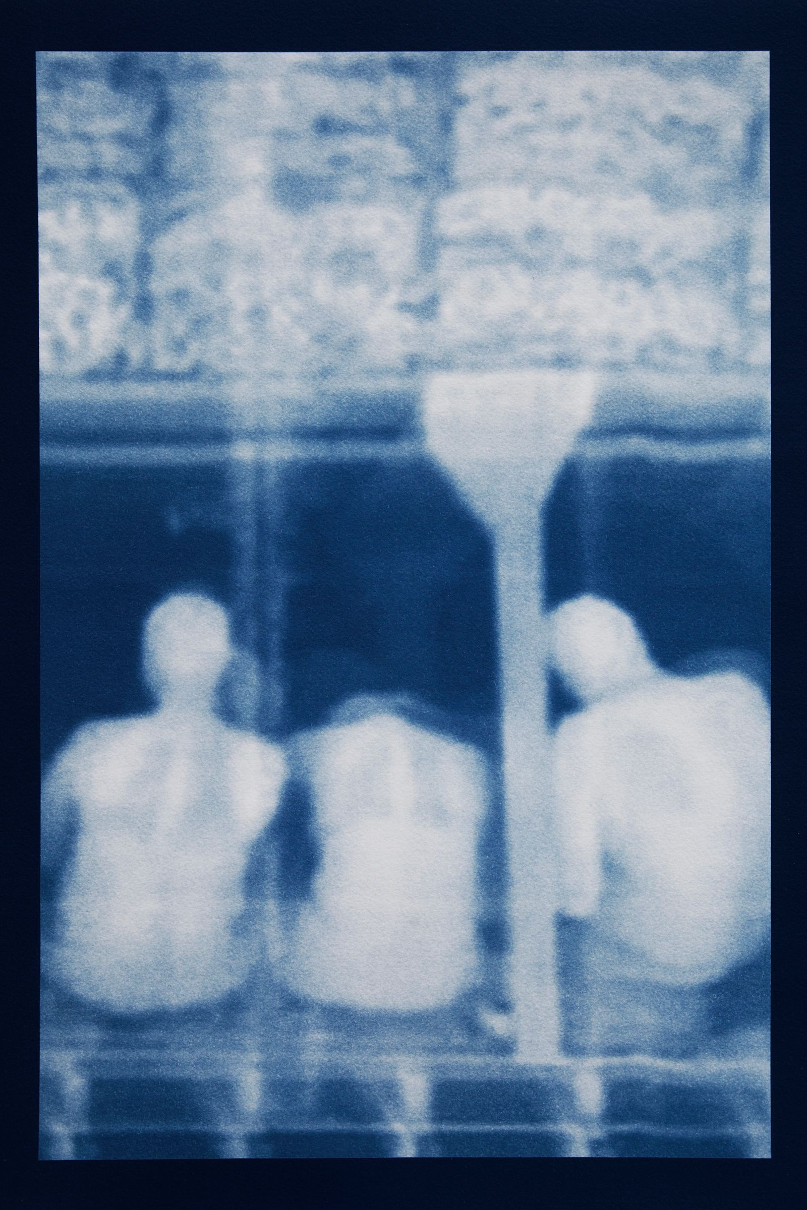 © Noelle Mason - Backscatter Blueprint (The Three Graces), Cyanotype on Watercolor Paper, 16" x 22"