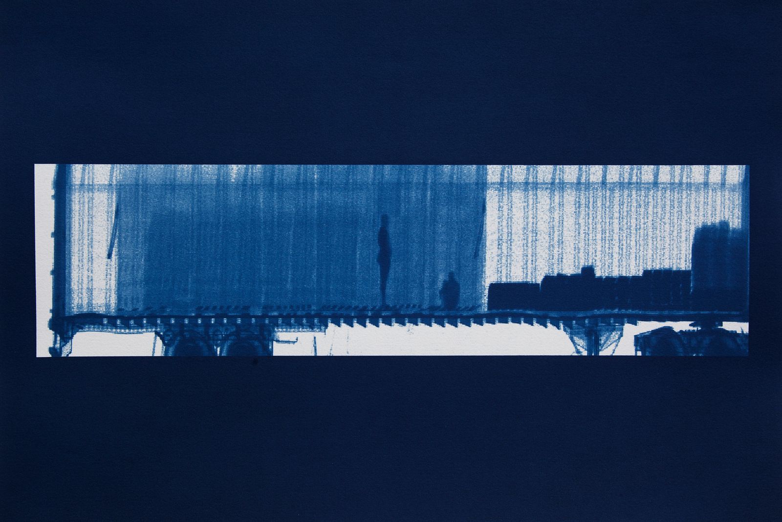 © Noelle Mason - Backscatter Blueprint (La Anunciacion), Cyanotype on Watercolor Paper, 16" x 22"