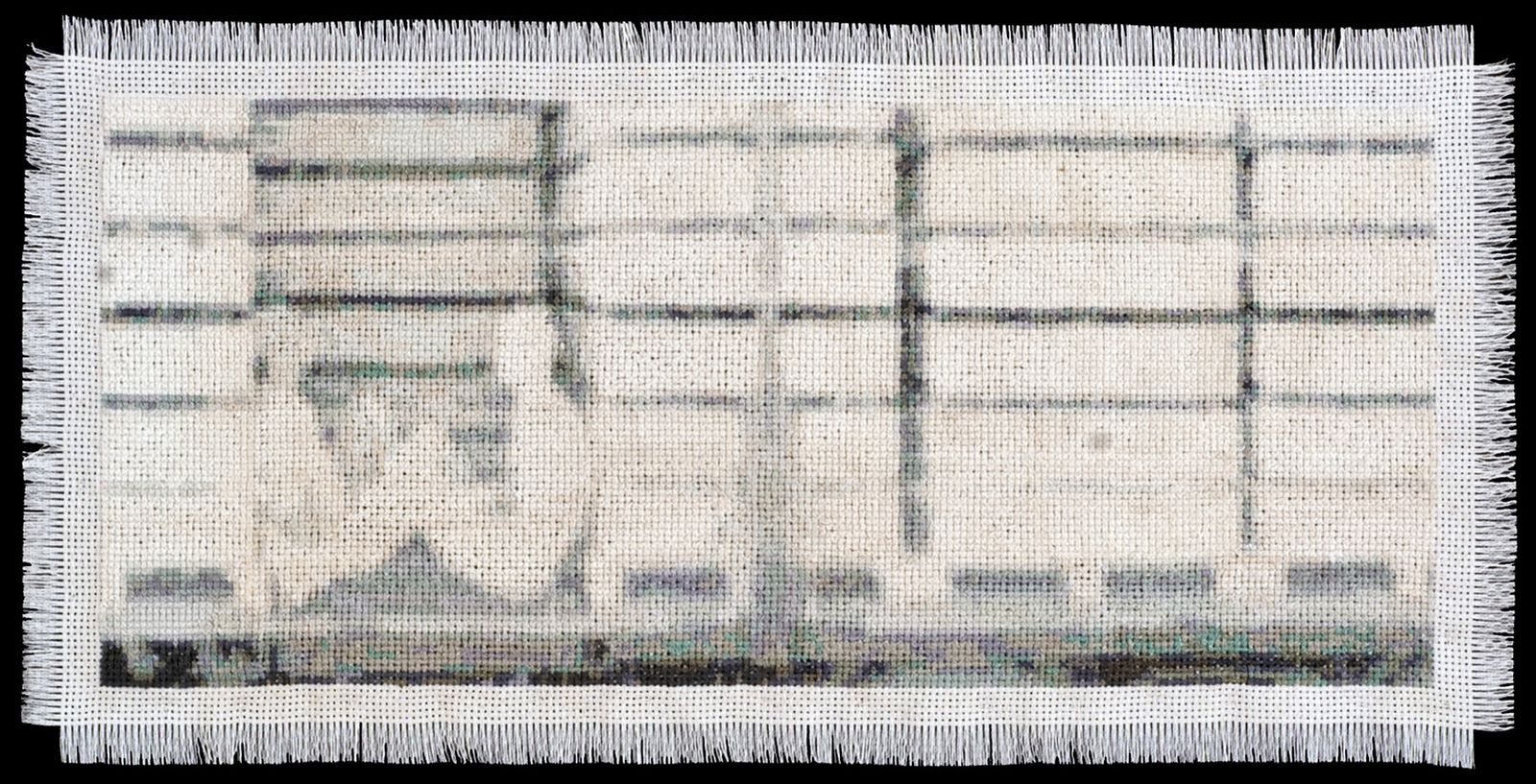 © Noelle Mason - Coyotaje (Rio Bravo), Hand Embroidered Cotton, 12" x 18"