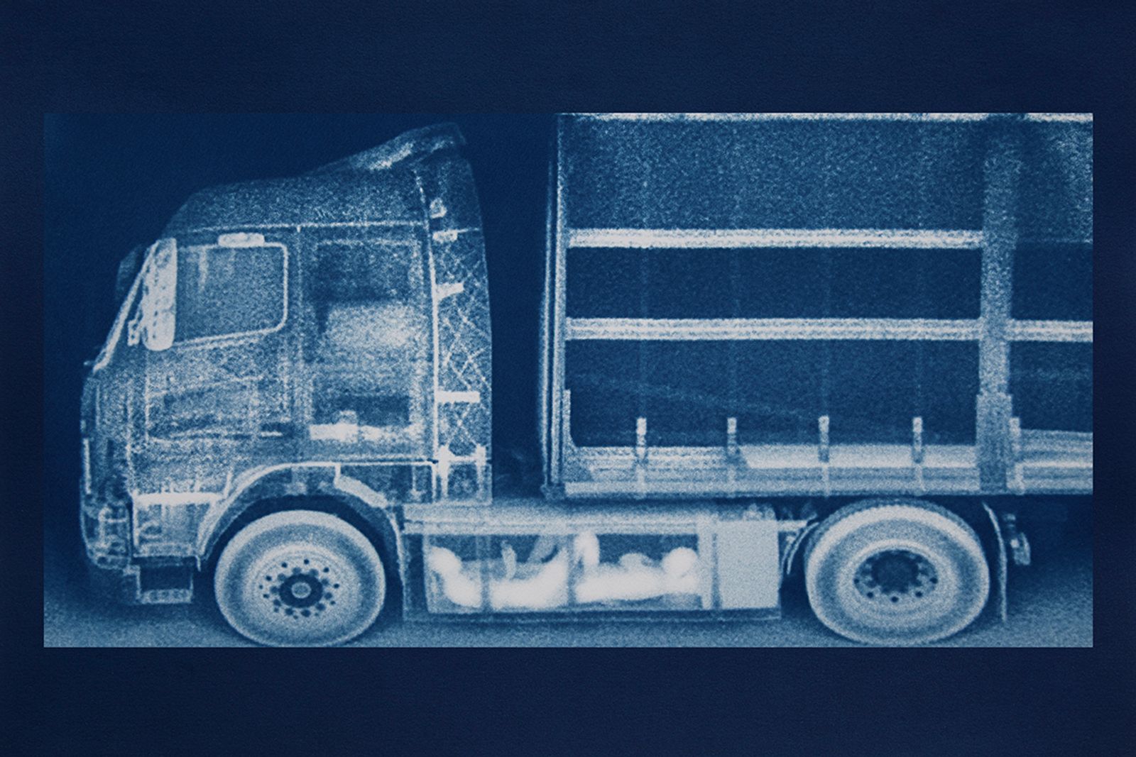 © Noelle Mason - Backscatter Blueprint , (Olympia), Cyanotype on watercolor paper, 22" x 18"