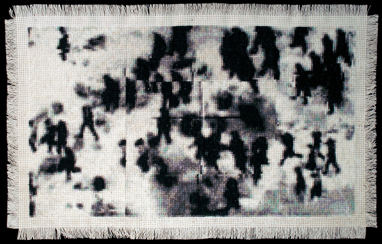 © Noelle Mason - Coyotaje (Pollos), Hand Embroidered Cotton, 12" x 16"