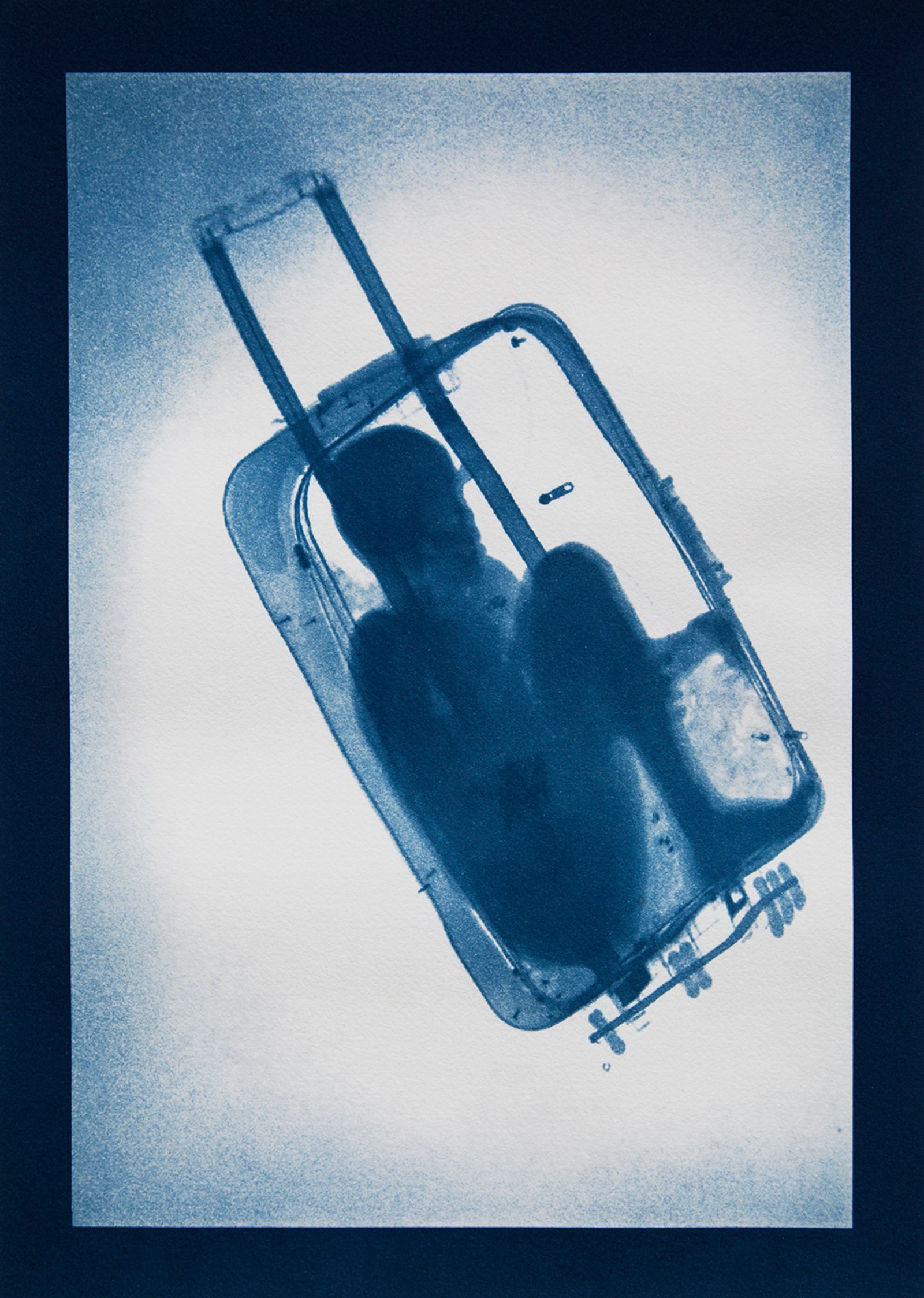 © Noelle Mason - Backscatter Blueprint (La Maleta), Cyanotype on watercolor paper, 22" x 18"