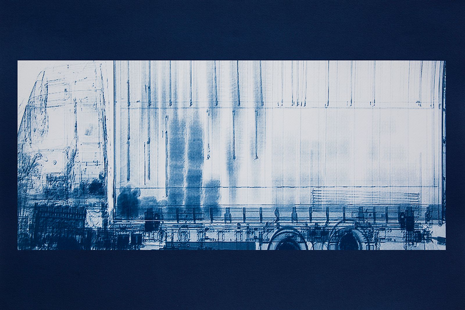 © Noelle Mason - Backscatter Blueprint (La Barque de Dante), Cyanotype on watercolor paper, 22" x 18"