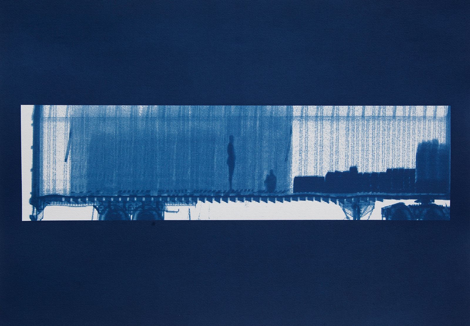 © Noelle Mason - Backscatter Blueprint (La Anunciacion) Cyanotype on watercolor paper, 22" x 18"