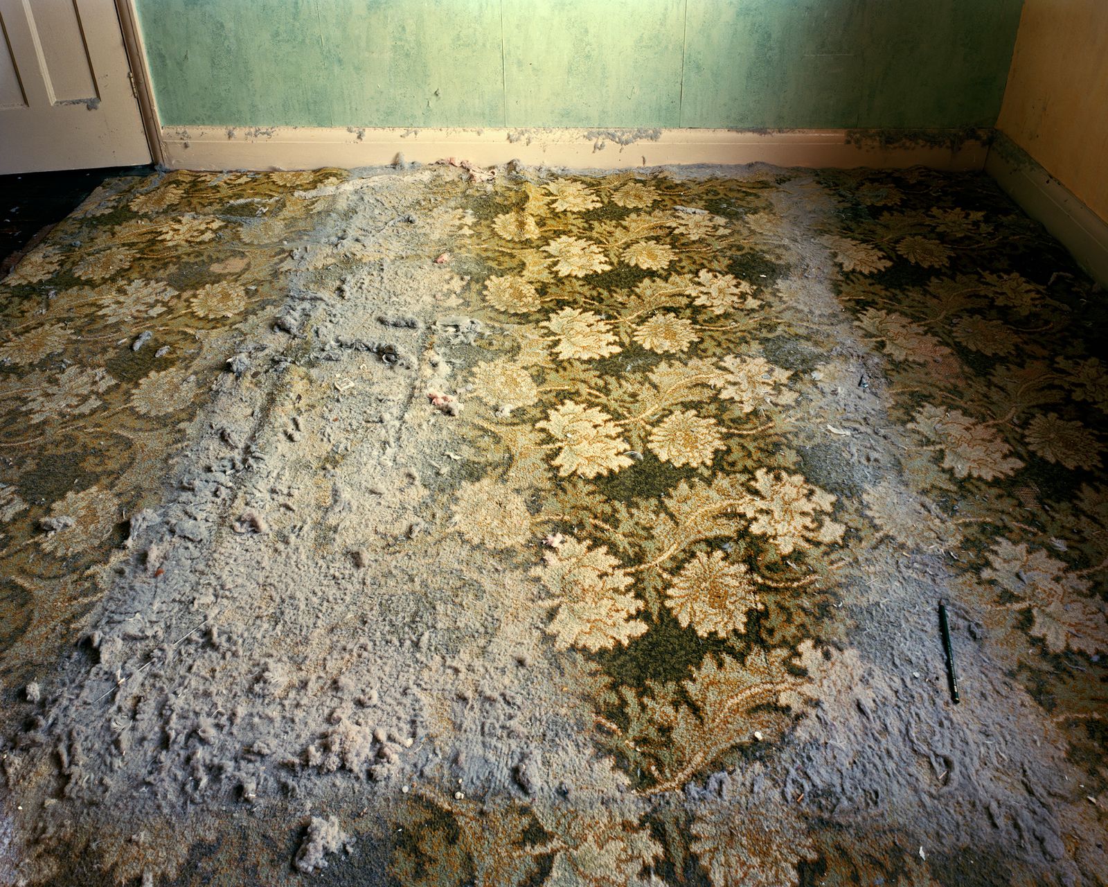 © Oliver Woods - Thick clumps of dust found on the carpet when mum and dad's bed was removed.